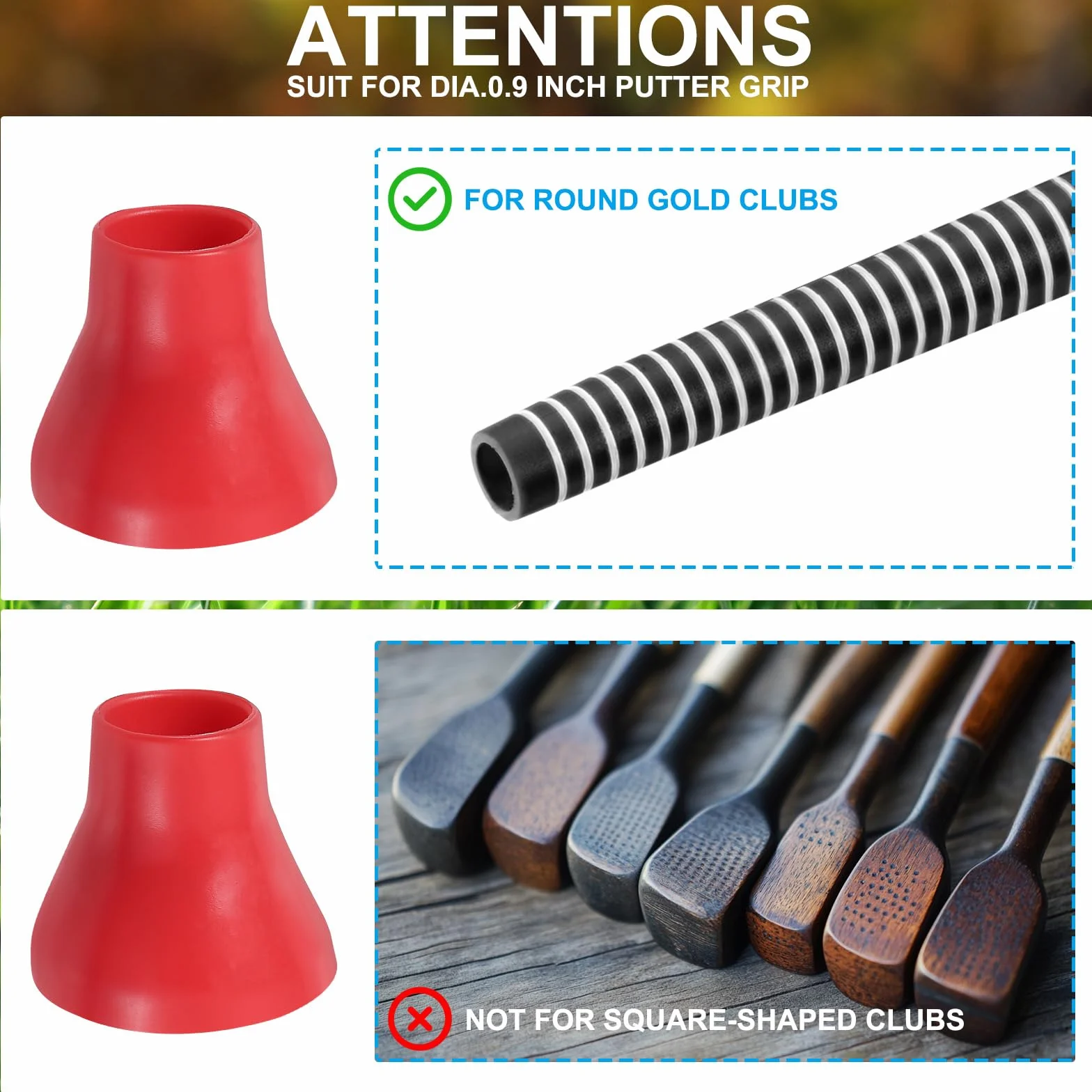 PATIKIL Recogedor de Bolas de Golf, 5 Piezas de Ventosa de Goma para Recoger Bolas de Golf con Agarre de Palo para Golfistas, Negro/Azul/Rojo/Azul Oscuro/Amarillo