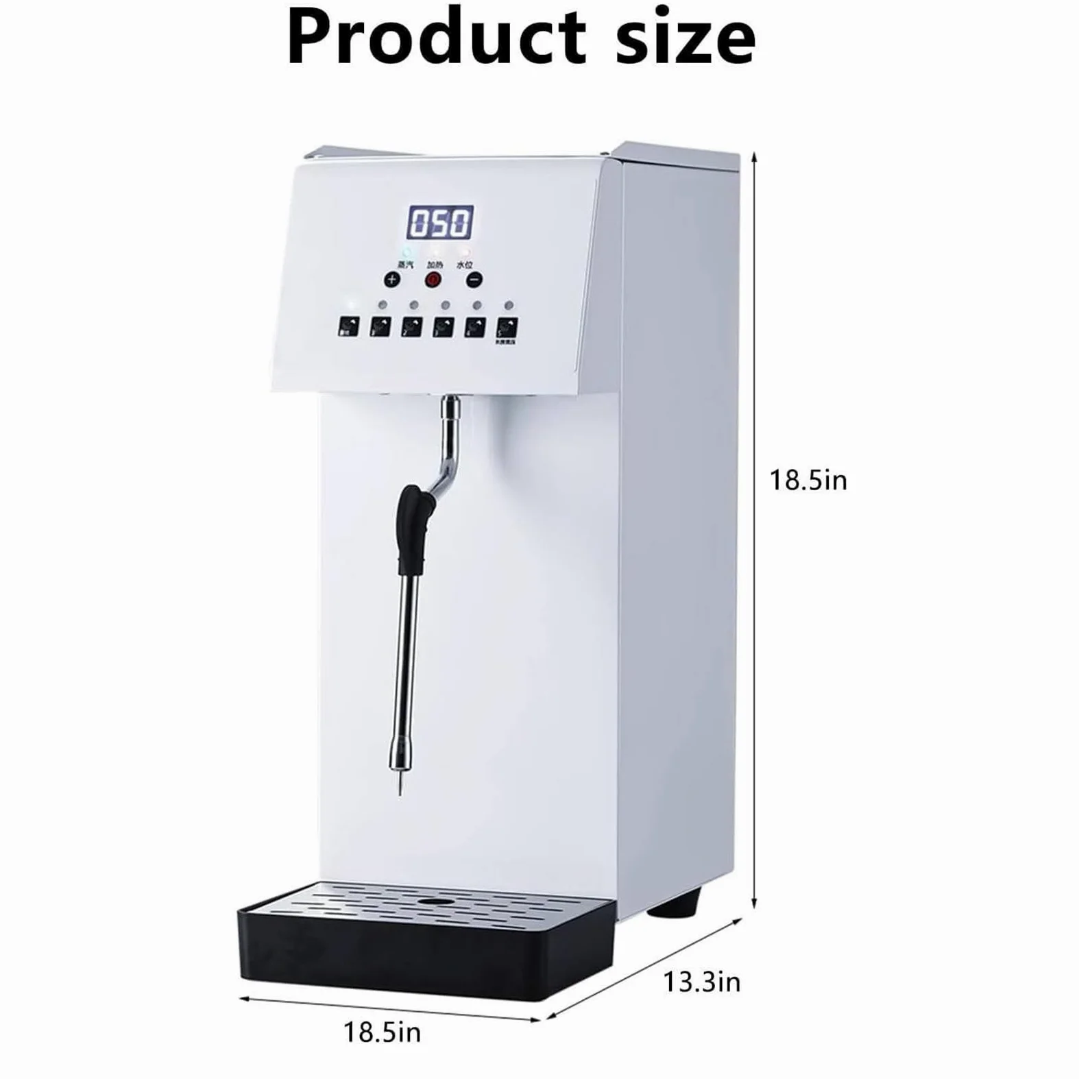 Espumador de leche eléctrico comercial con pantalla LED, calentamiento rápido de 2500 W, gran capacidad de 6 L para cafeterías y teterías.