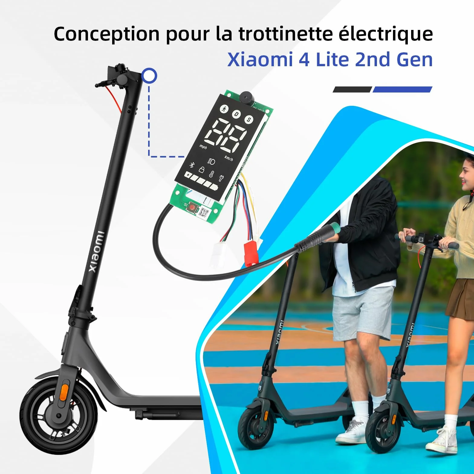 Ulip Placa de salpicadero con pantalla LED para Xiaomi 4 Lite 2nd Gen scooter eléctrico