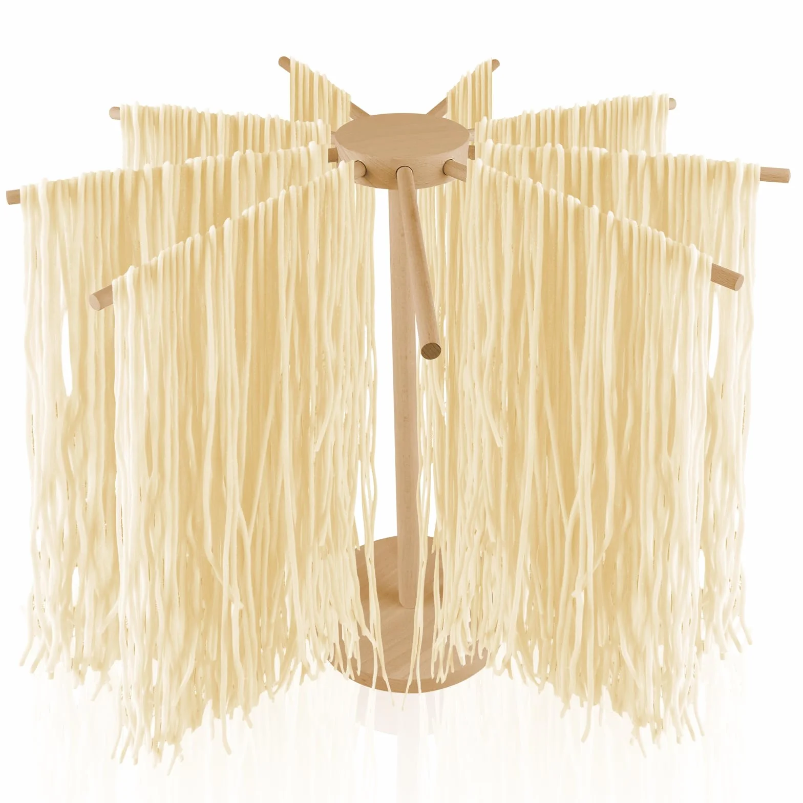 Secador de fideos, soporte para pasta de madera, secado con 9 brazos extraíbles, soporte para pasta para secar hasta 4,5 kg con base, soporte para secadora de pasta para cocina doméstica