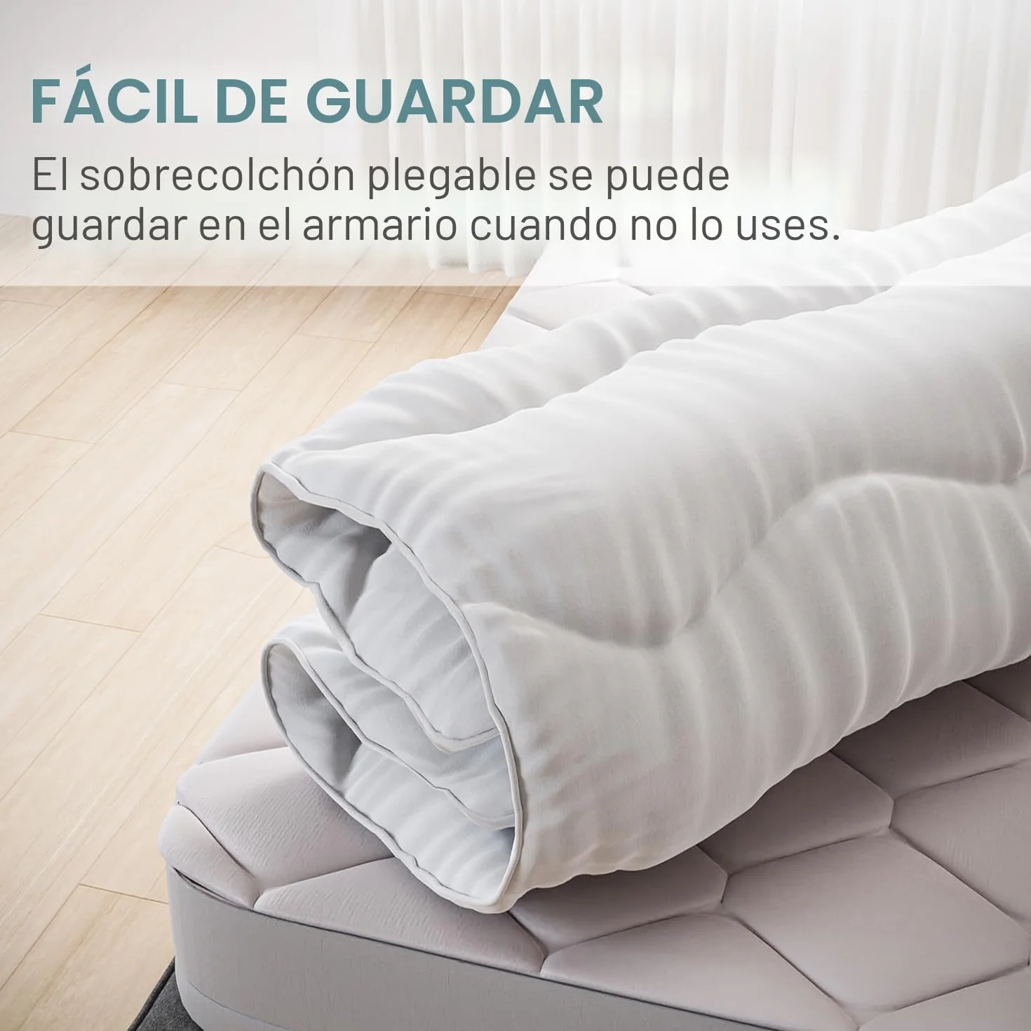 CASABEL Sobrecolchon 150x200 cm, Topper de Microfibra Suave, Transpirable, Antiácaros y de Fácil Cuidado, para Camas, Sofás Cama, Colchones Hinchables y Protección de Colchón