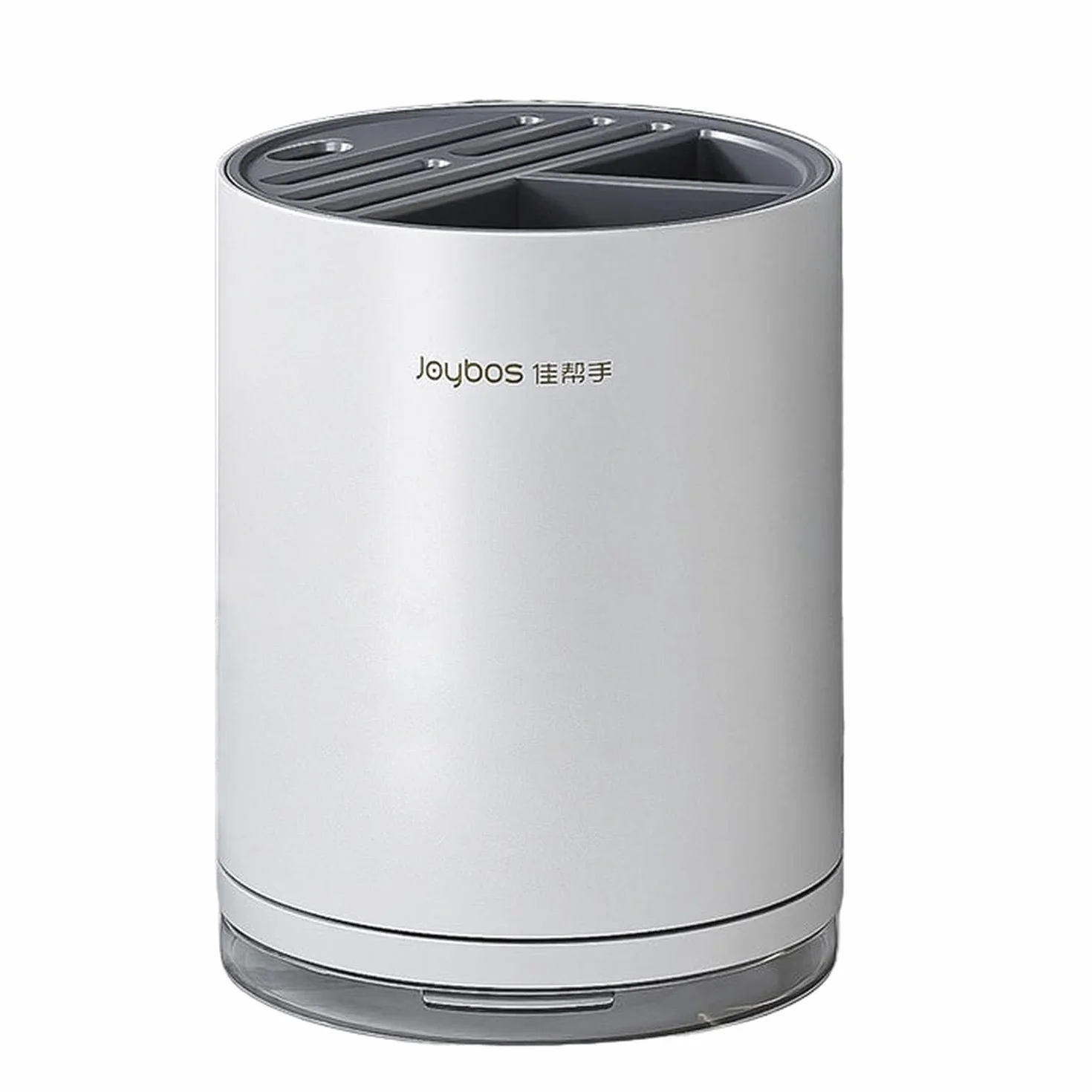 JOYBOS - Organizador de cuchillos redondo con ranura universal para cocina blanco