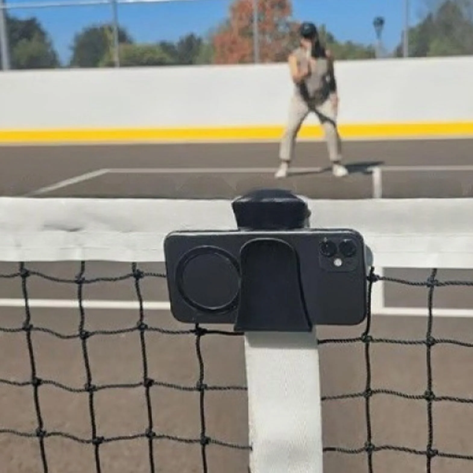 Genérico Soporte para Teléfono en Valla | Base con Vista de Raqueta para Grabadora - Sujetador para Smartphone en Red de Pelotas - para Gimnasio Ejercicio al Aire Libre Tenis y Pádel