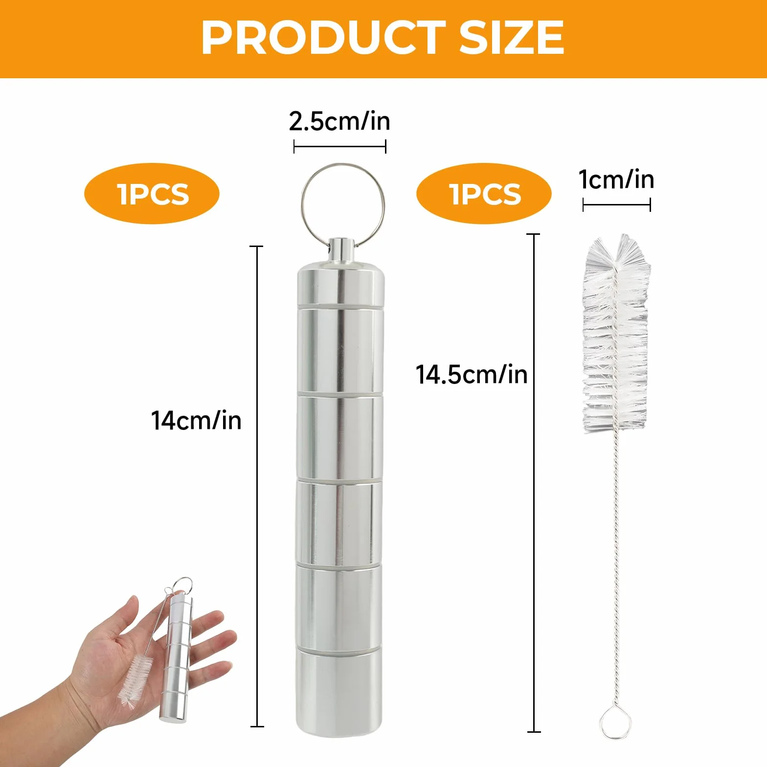 Juego de Mini Tarros de Especias 5 en 1 con Tapa, Impermeables y a Prueba de Fugas, Fabricados en Acero Inoxidable y Aluminio, Dispensadores para Camping Picnic Barbacoa Aire Libre y Cocina