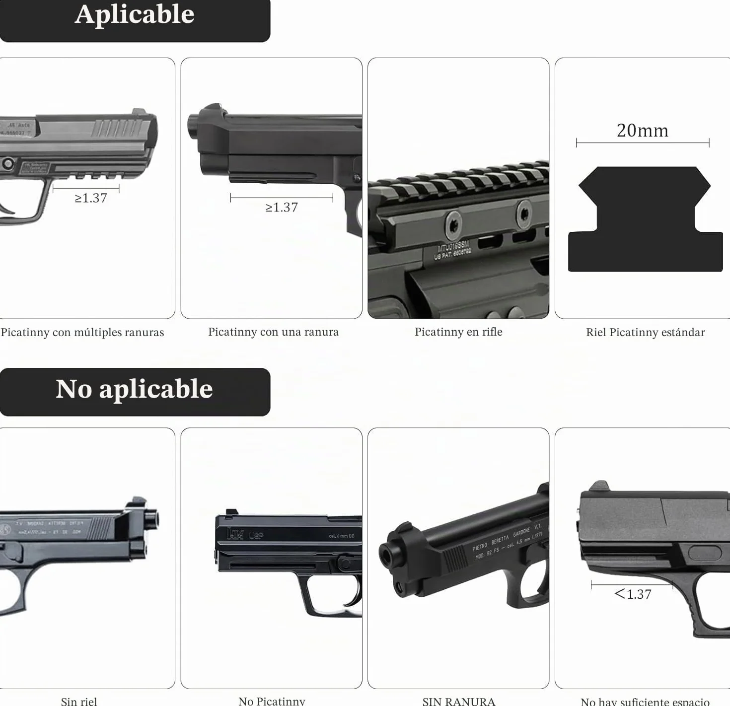 KinZon Visor láser rojo alta precisión 20 mm Picatinny/Weaver para pistolas carabinas armas tácticas