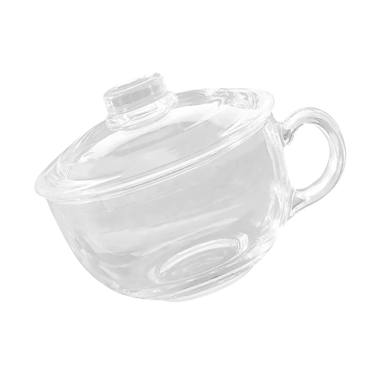 Homoyoyo Bol de Cristal Transparente de 600 Ml con Tapa y Asa Bol para Desayuno Leche Avena Ensalada y Postres Recipiente Multifuncional para Uso Doméstico