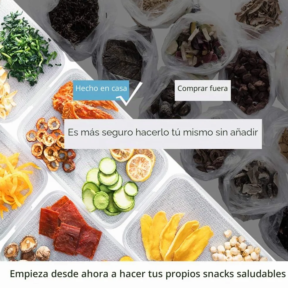 Deshidratador con regulador de temperatura, deshidratador para alimentos, carne, frutas, verduras, deshidratador, sin BPA, 8 niveles/400 W