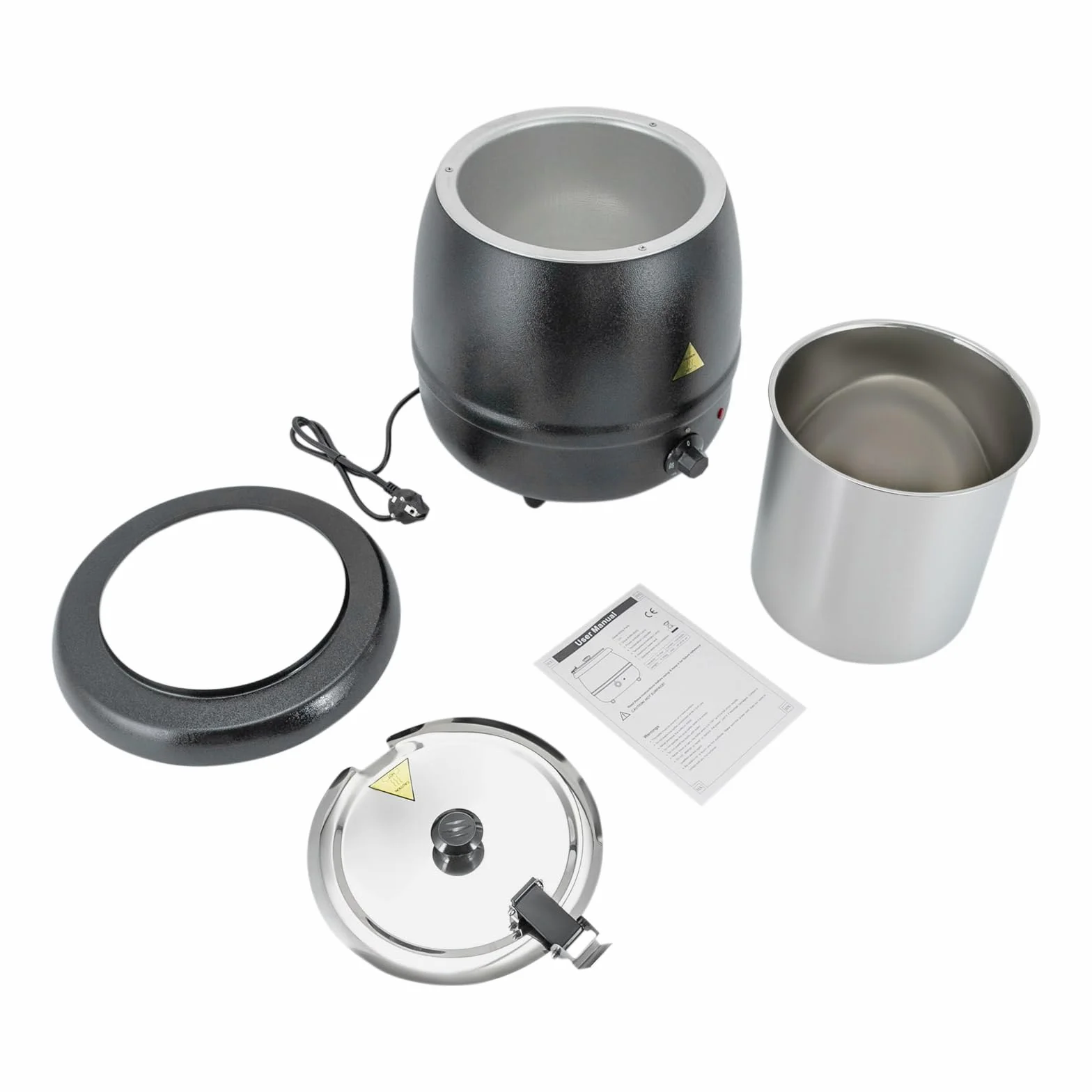 Olla de sopa eléctrica,10L sopera eléctrica hervidor de sopa calentador de sopa recipiente interior de acero inoxidable, para platos de salsa, restaurante comercial y doméstico