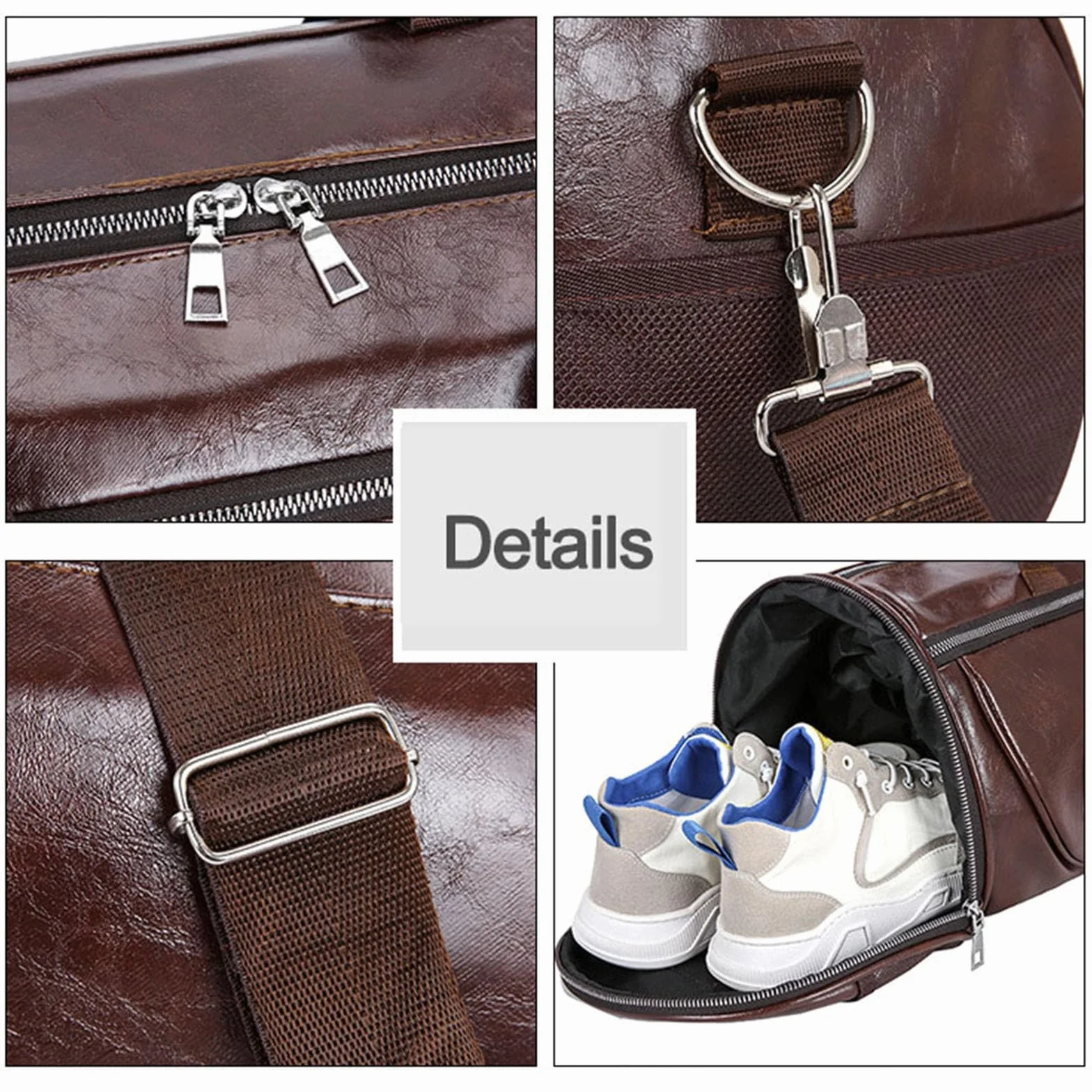 Bolsa De Deportes PU Estilo Vintage Gran Capacidad Unisex Entrenamiento Físico