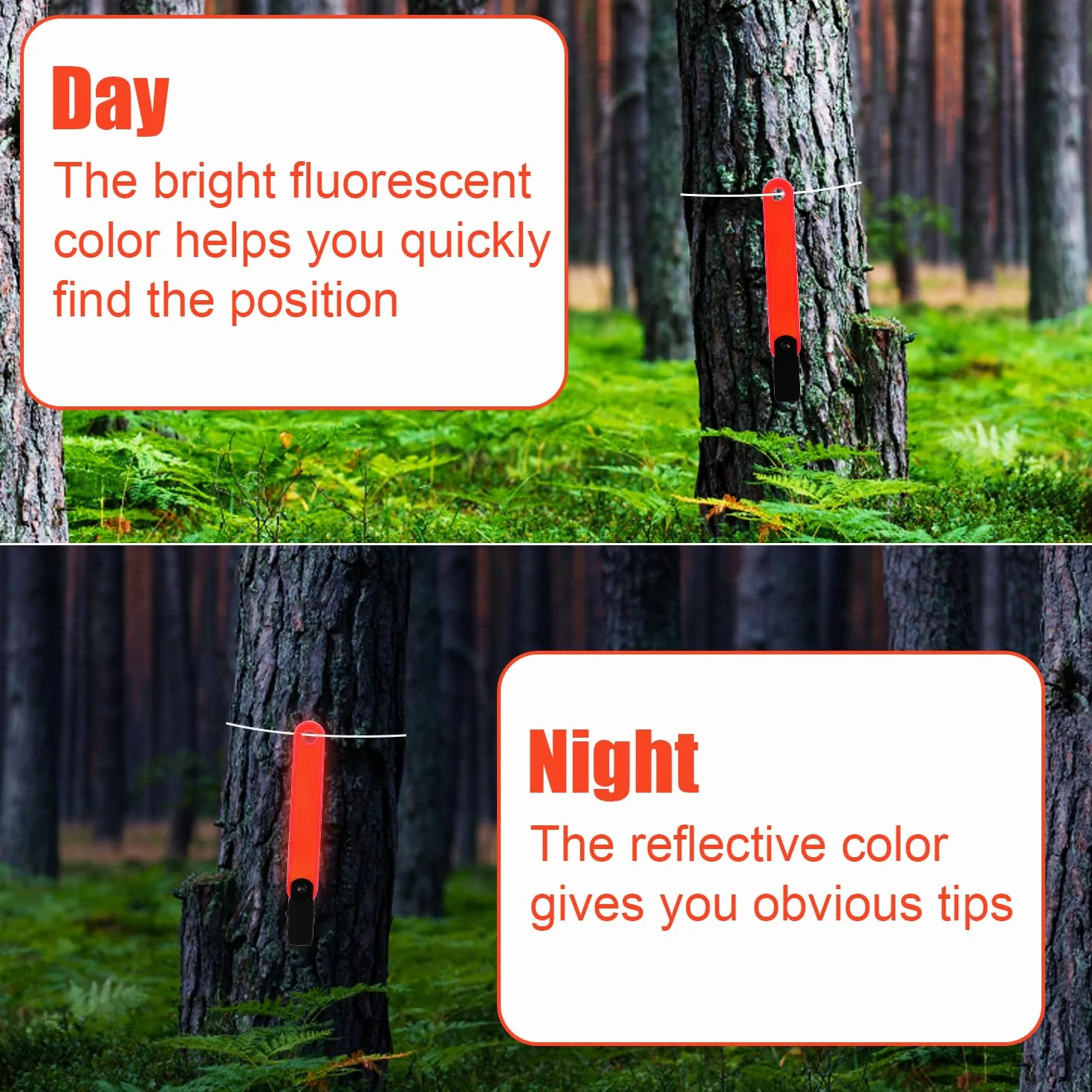 XIHIRCD 24 Uds Marcadores de Sendero Reflectantes con Clips para Senderismo al Aire Libre