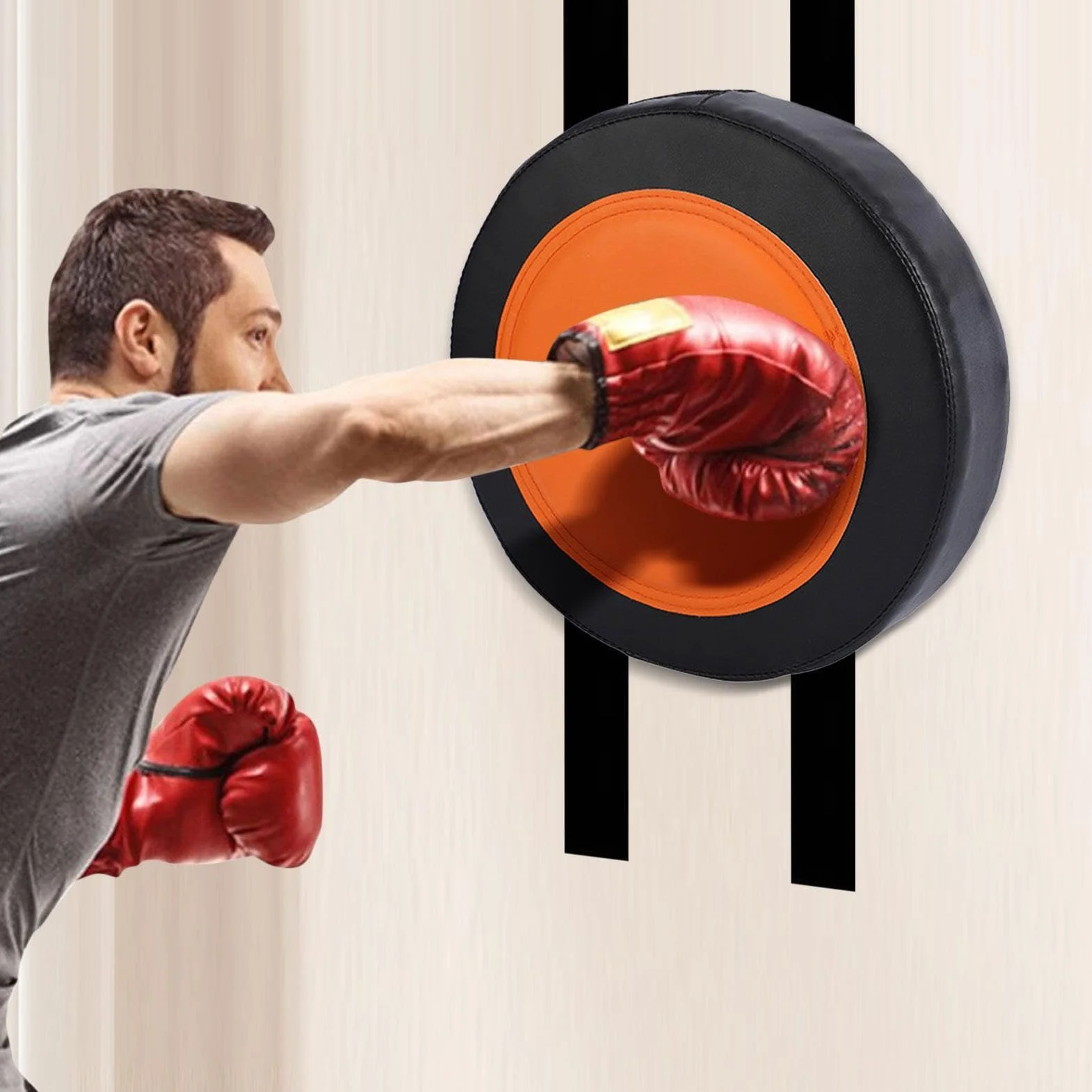 Almohadilla de Boxeo de Pared de Cuero PU - Punzón de Objetivo de Enfoque Ajustable para Entrenamiento de Boxeo y Taekwondo