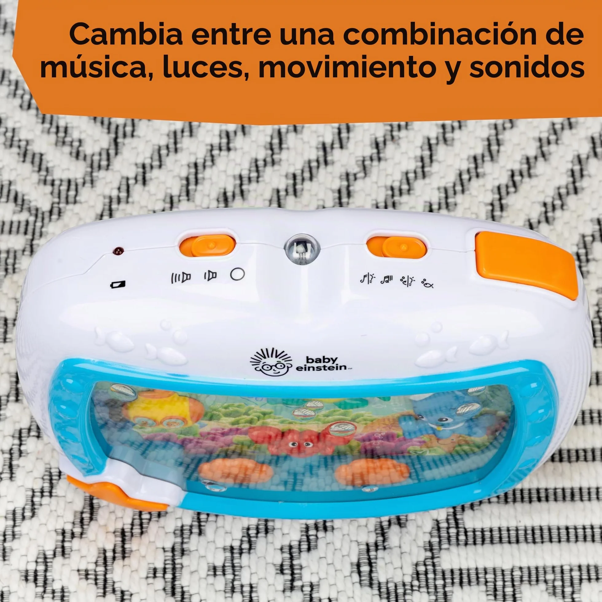 Baby Einstein Sea Dreams Soother Máquina de Ruido Blanco para Bebé con Luces, Música y Sonidos Marinos, Acuario Juguete de Cuna con Control Remoto