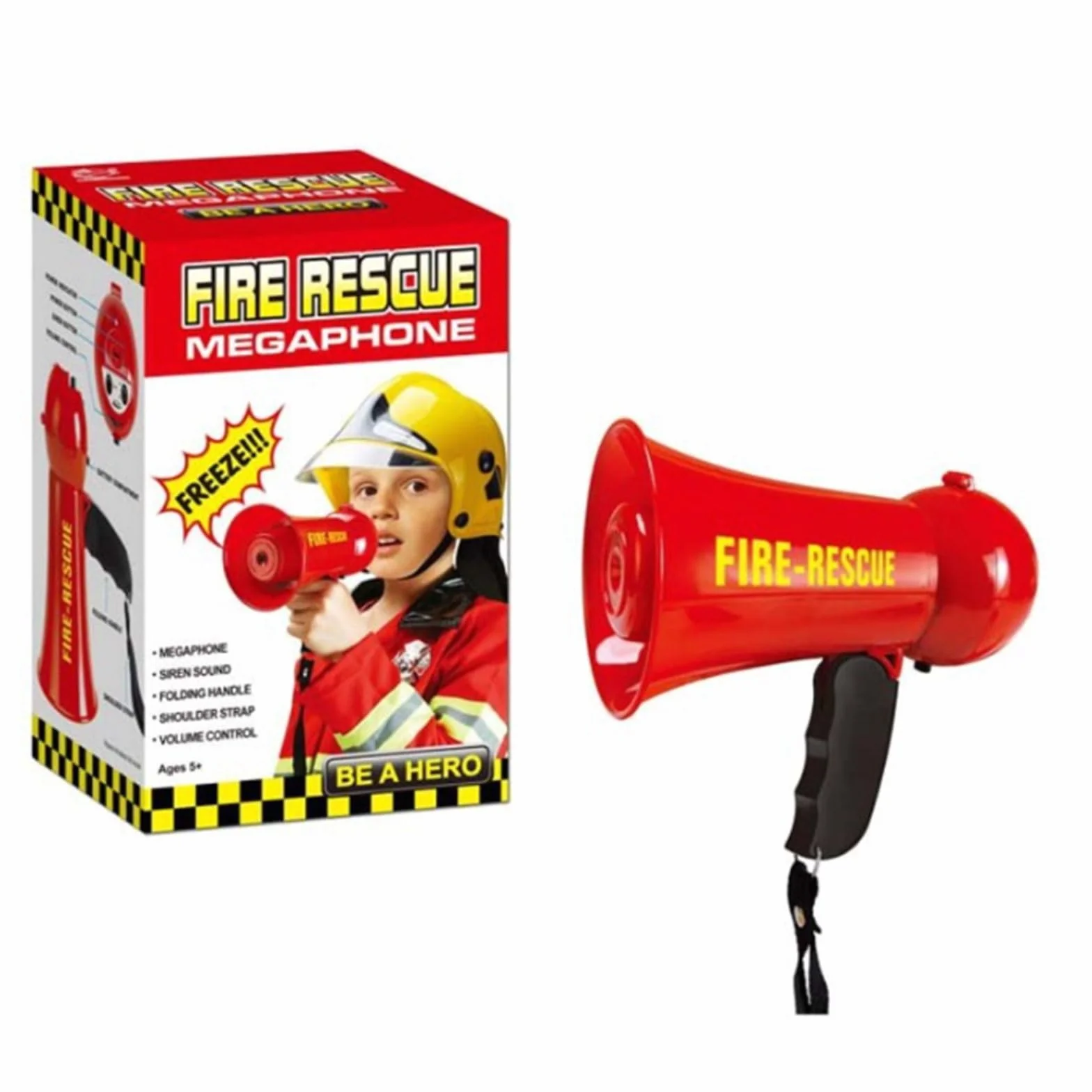 Megáfono Bombero Eléctrico para Niños con Correa Plegable