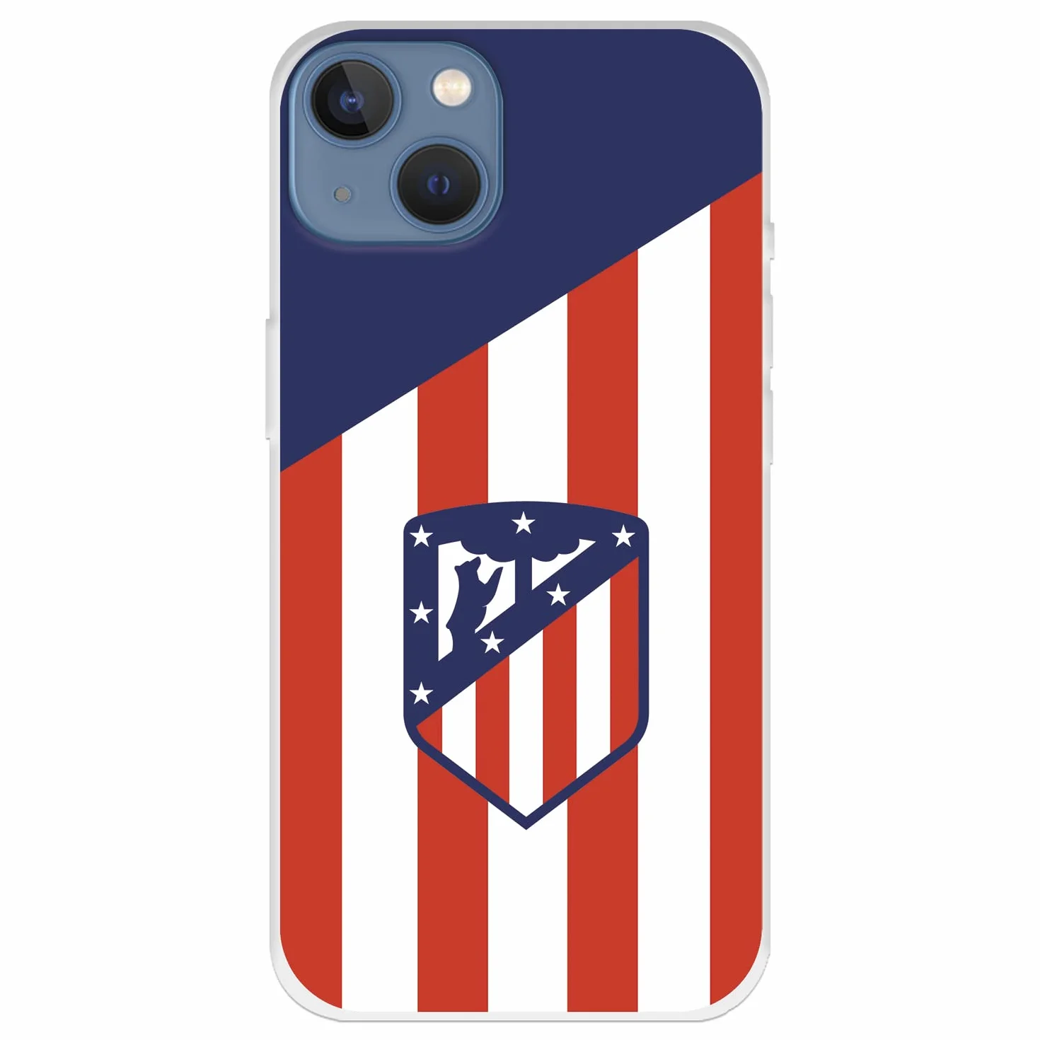 Funda para iPhone 13 Atlético de Madrid Escudo Carcasa Silicona Flexible Licencia Oficial