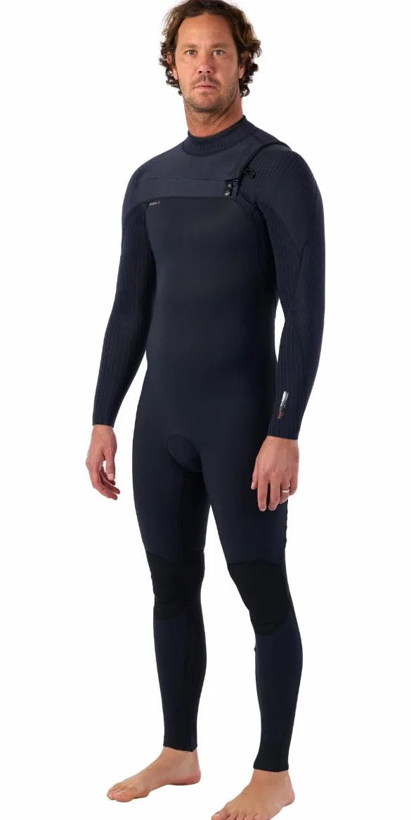 O'Neill Mono Hyperfreak 4/3 mm Hombre Cierre Cremallera Negra 360 Barrera Agujeros Drenaje