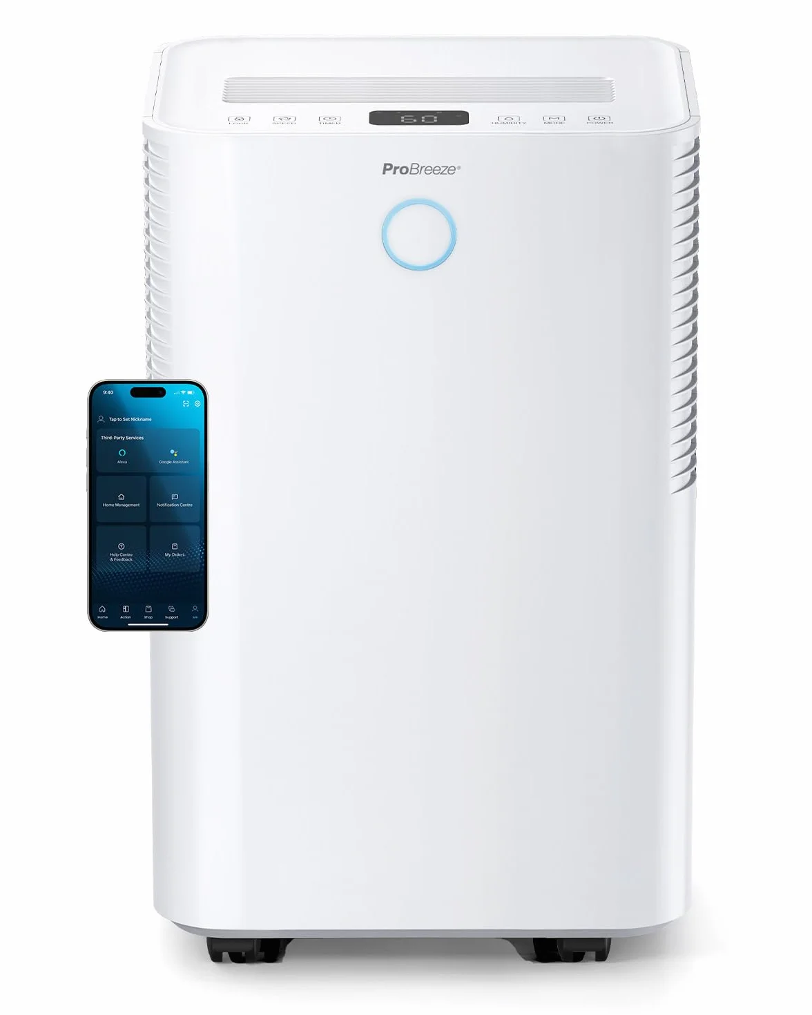 Pro Breeze OmniDry Deshumidificador 20L/Día hasta 30 M², WiFI, Depósito 4L, Secado de Ropa, Sensor de Humedad, Temporizador 24H, Modo Nocturno - Antihumedad, Moho y Condensación