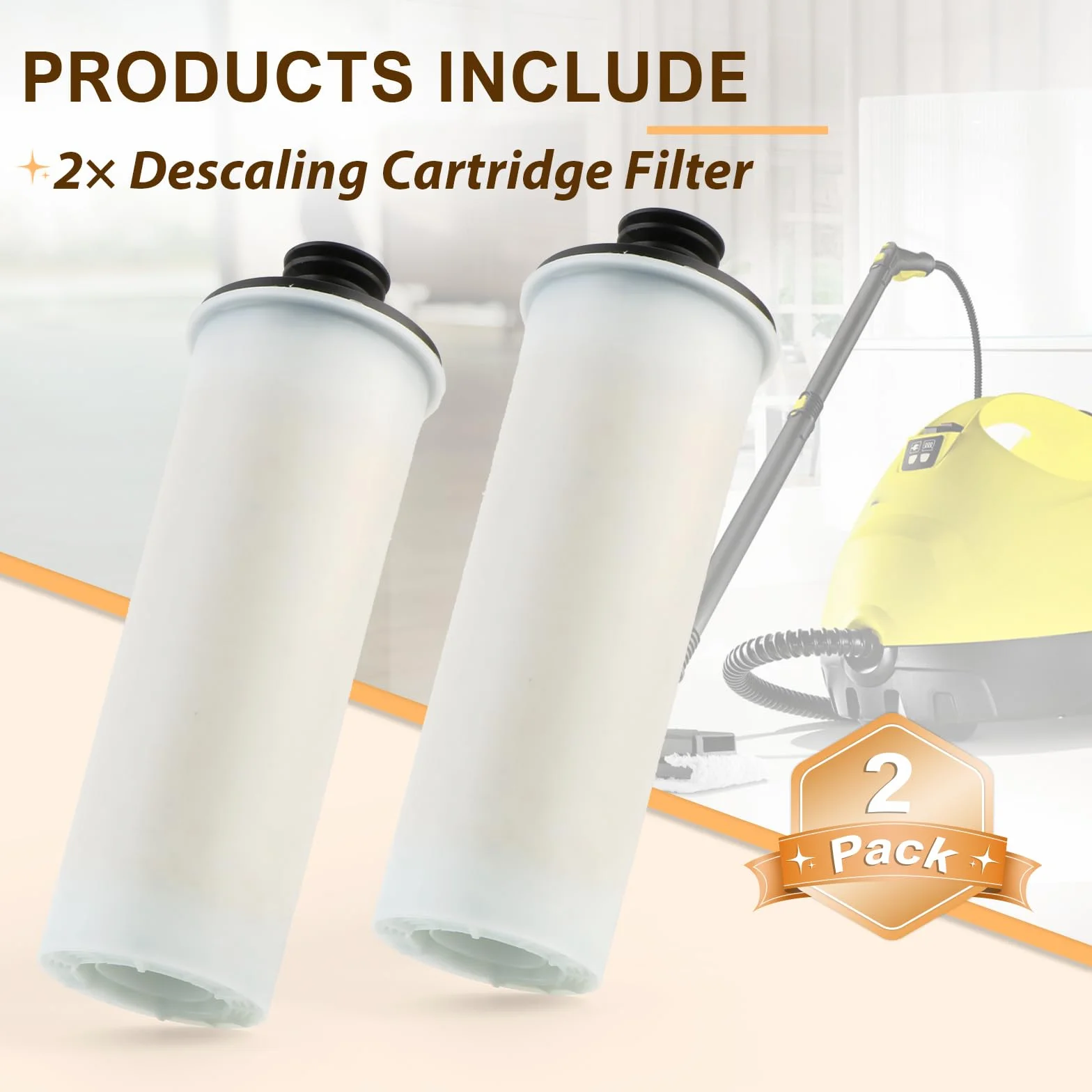 Juego de 2 Filtros Descalcificadores para Karcher SC3, Kit de Accesorios para Limpiador a Vapor (Blanco)