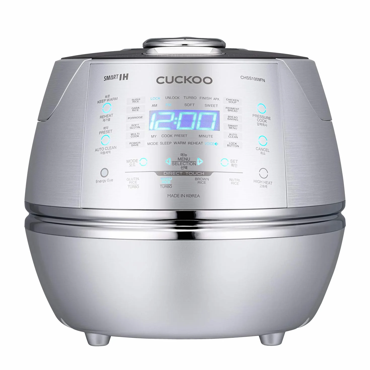 CUCKOO CRP-CHSS1009FN Arrocera a presión de vapor Rice Cooker 1,8 l 10 tazas | IH tecnología de calefacción por inducción | programable | arroz GABA | tecnología DSP | válvula de vapor de seguridad