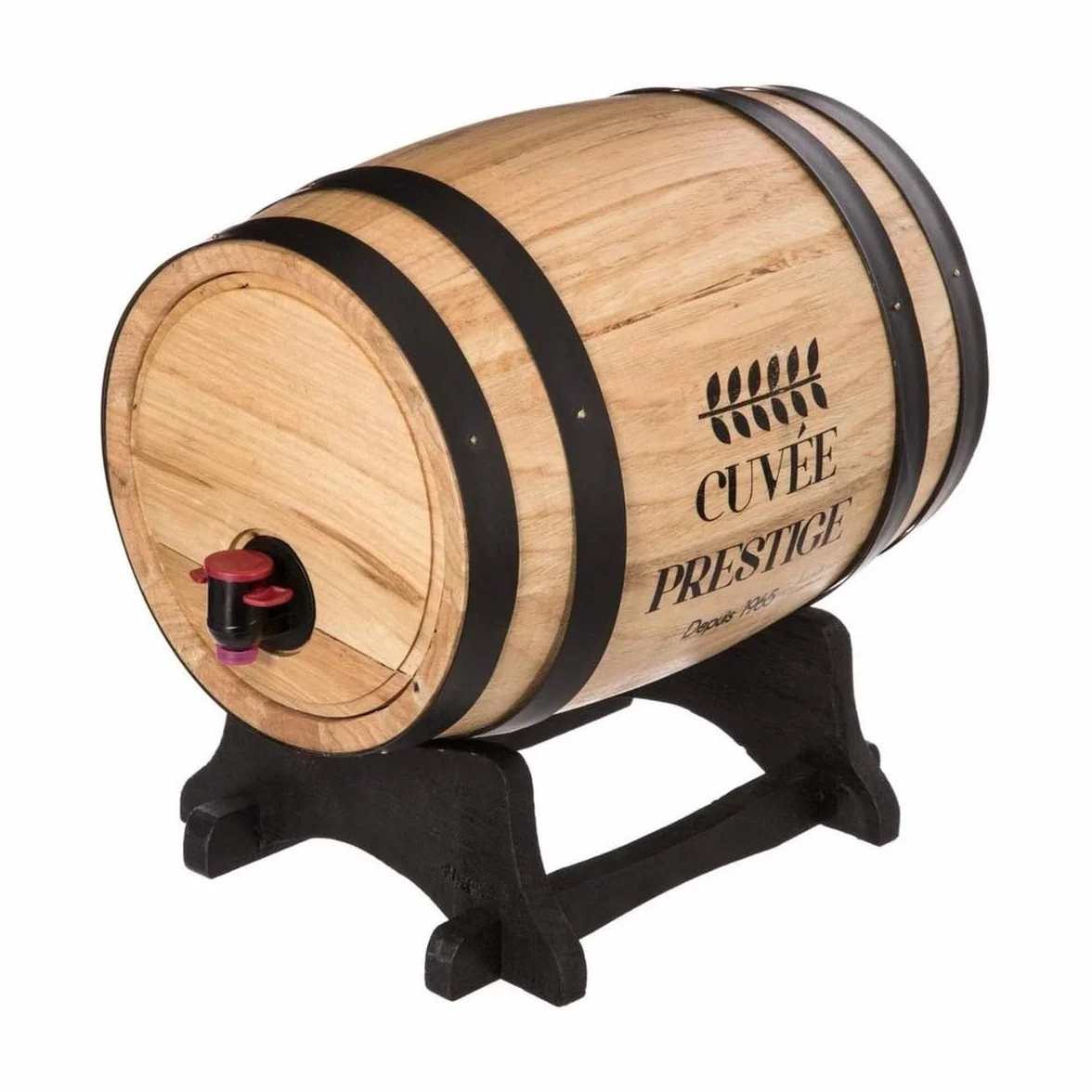 Avilia Barril porta vino de suelo: dispensador de barril de madera 5,5L – Estilo único – Barriles de madera para decoración – Color natural y elegante