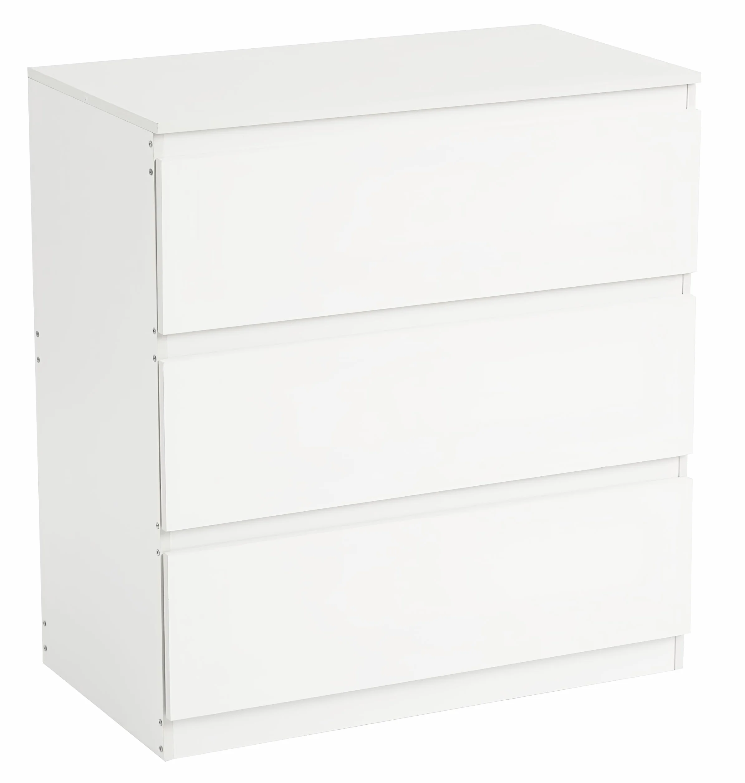 Cómoda Blanca con 3 Cajones, Cómoda y Cajonera Dormitorio Mueble de Cajonera Blanca Moderno Gavetero Alta 75 cm Almacenamiento Sinfonier para Dormitorio Salón Oficina (3 Cajones)