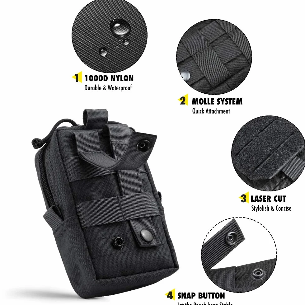 WYNEX Bolsa táctica EDC Molle Utility Pouches Organizer Phone Holder Waist Pack