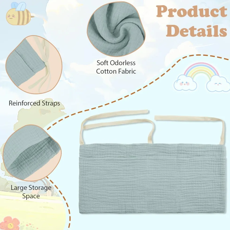 Flintronic Organizador Cuna Colgante, Bolso Almacenamiento Pañales Bebé Ropa Juguetes