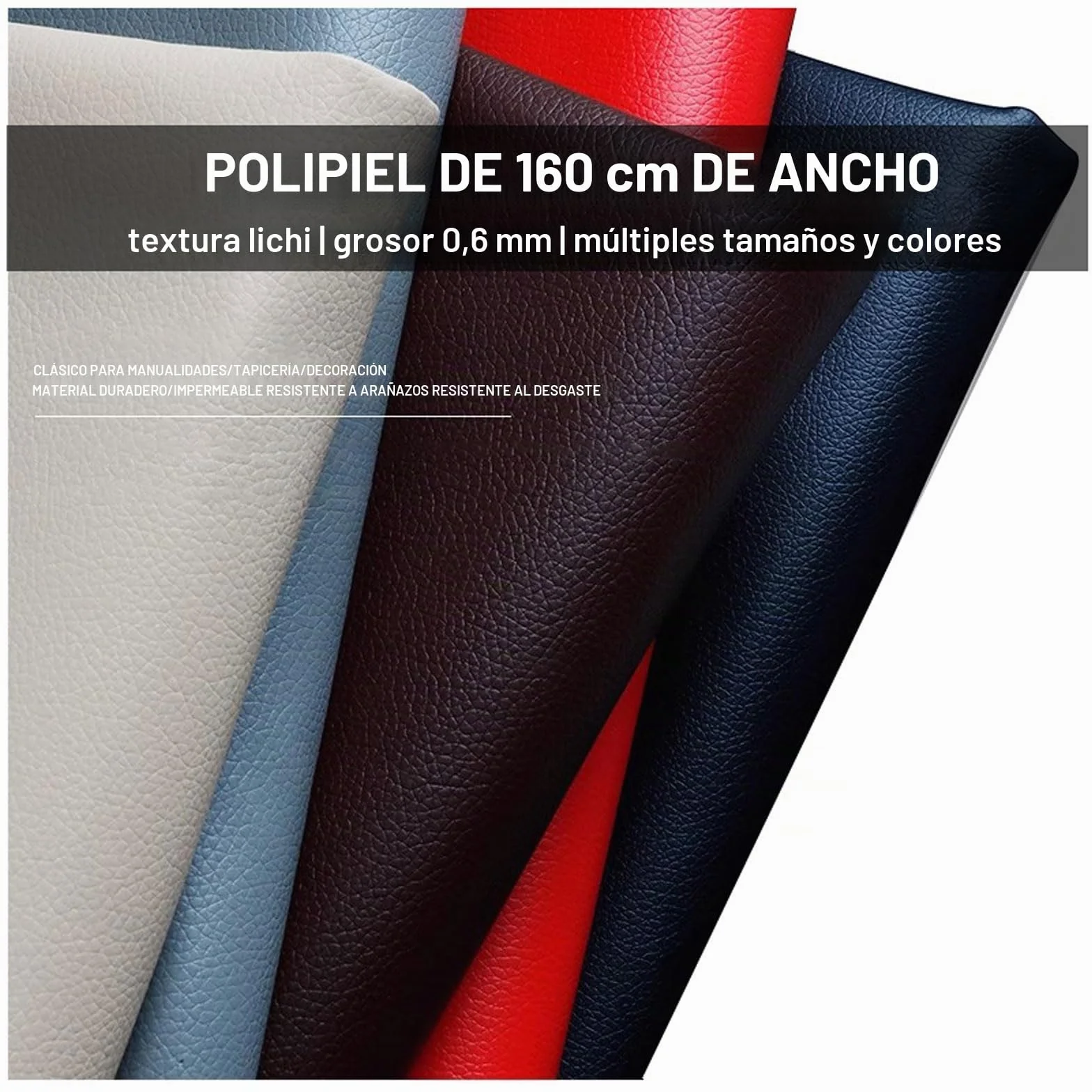 160cm de Ancho Tela de Polipiel Para Tapizar con Patrón Litch Piel Sintética Para Manualidades de Bricolaje, Muebles, Sofás, Sillas, Bolsos, Asientos(Size:160x300cm,Color:blanco)