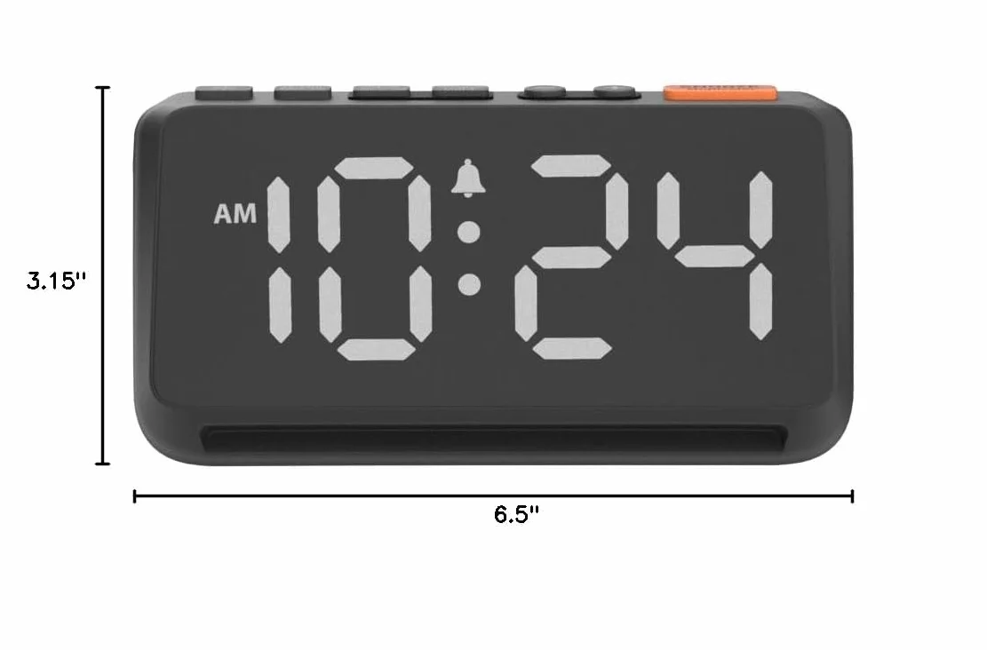 Despertador digital con números grandes, despertador digital con pantalla RGB, reloj digital extra con brillo ajustable, alarma fuerte, despertador enchufable con luz nocturna, puerto de carga