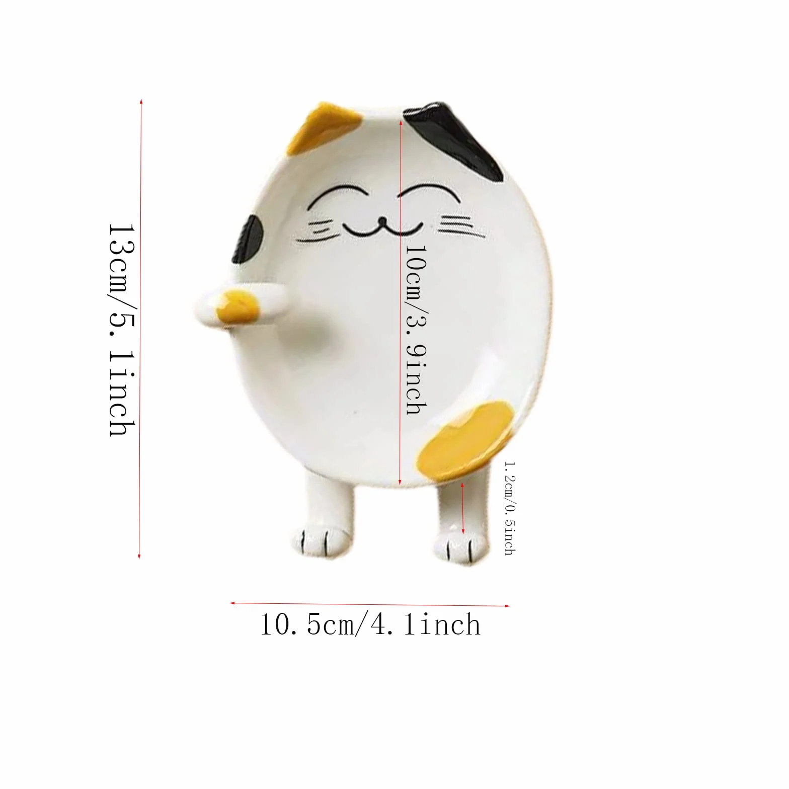 Soporte para Cuchara Cerámica Diseño Animales, Cuchara de Cerámica para Estufa, Resto de la Cuchara, para Decoración de Cocina, Hotel de Decoración de Mesa (Amarillo)