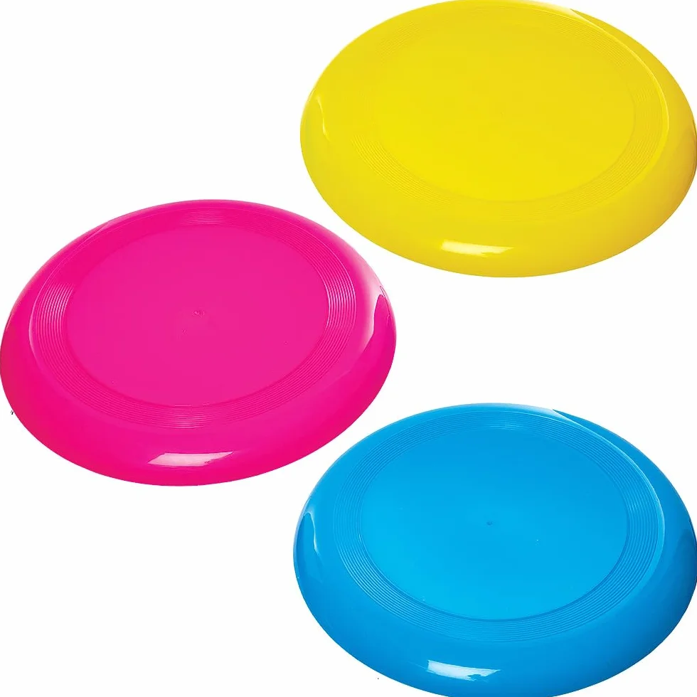 Baker Ross FN152 Discos Voladores Frisbee Grandes Pack de 4 Juguetes de Jardín Verano
