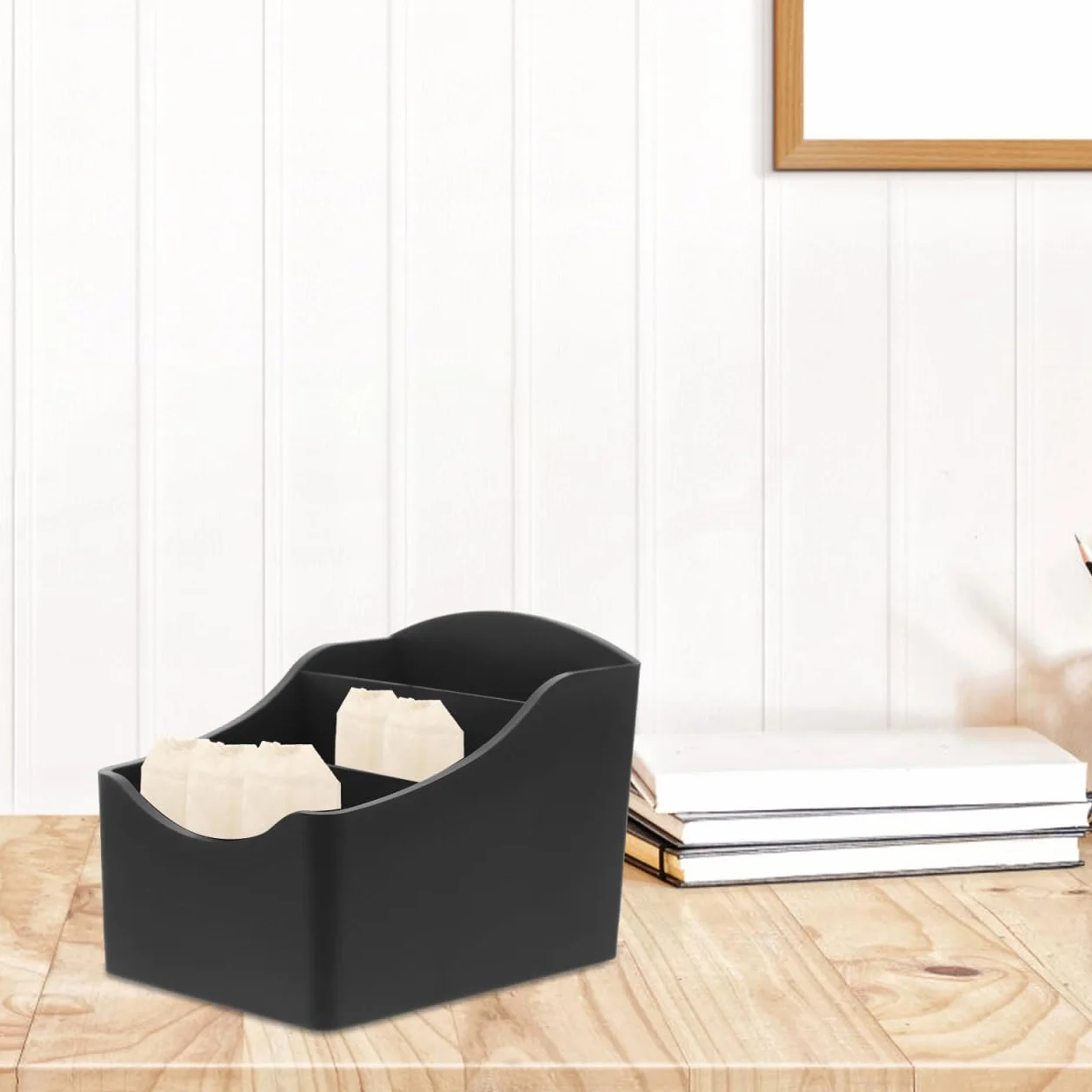 COLLBATH Organizador De Bolsas De Té Y Sobres De Azúcar Con Compartimentos Múltiples Caja De Almacenamiento Para Cocina Organizador De Mostrador Para Paquetes De Café 4.13X3.35X3 Pulgadas