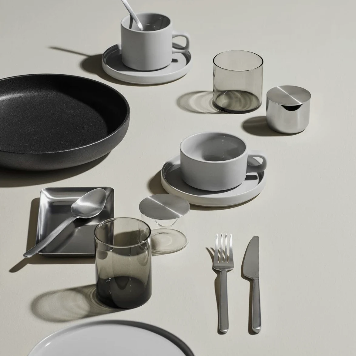 blomus -PILAR - Set de 2 tazas de café de loza, Moonbeam, 200 ml de capacidad, elegante y apto para lavavajillas