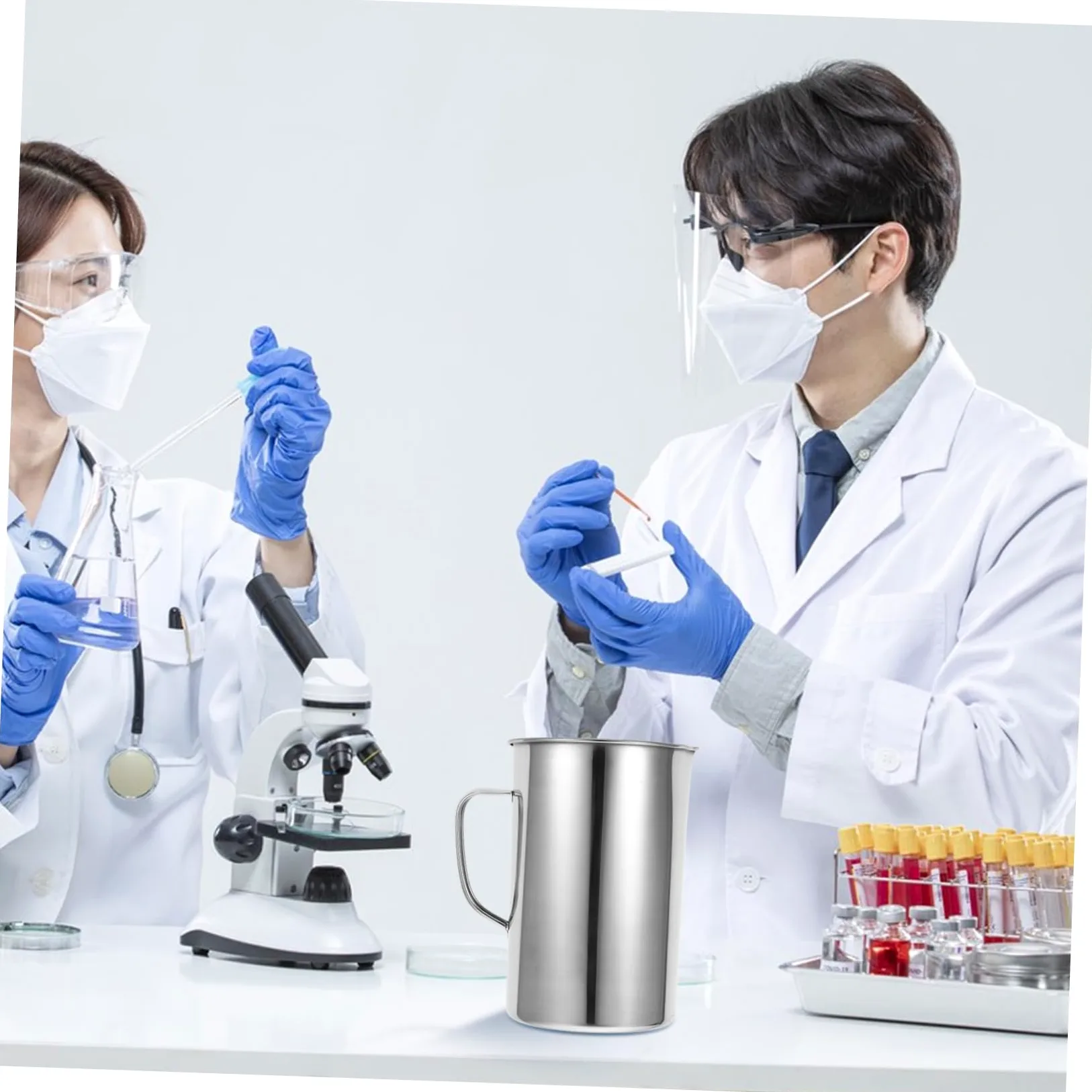 Homoyoyo Taza Medidora Asa Taza Graduada para Cocina y Laboratorio para Espumar Leche y Hornear