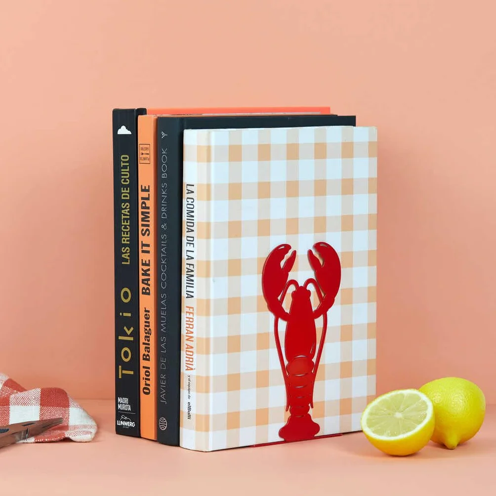 Balvi Sujetalibros Lobster Color Rojo Diseño Original con Forma de Bogavante Metal