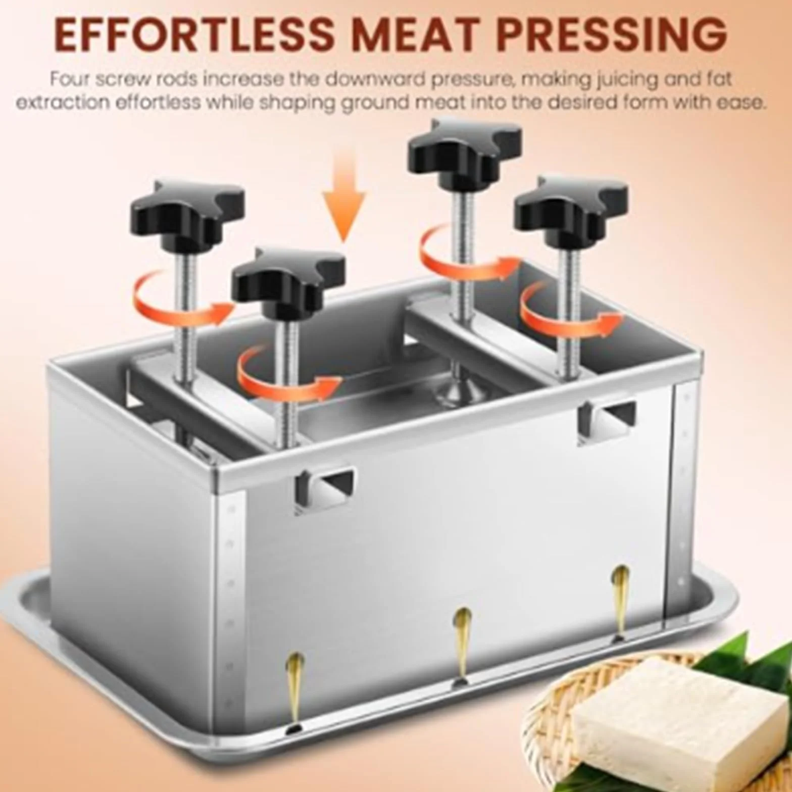 Prensa de carne para prensar jamón y carnes cocidas, ideal para cocineros caseros y entusiastas de la delicatessen