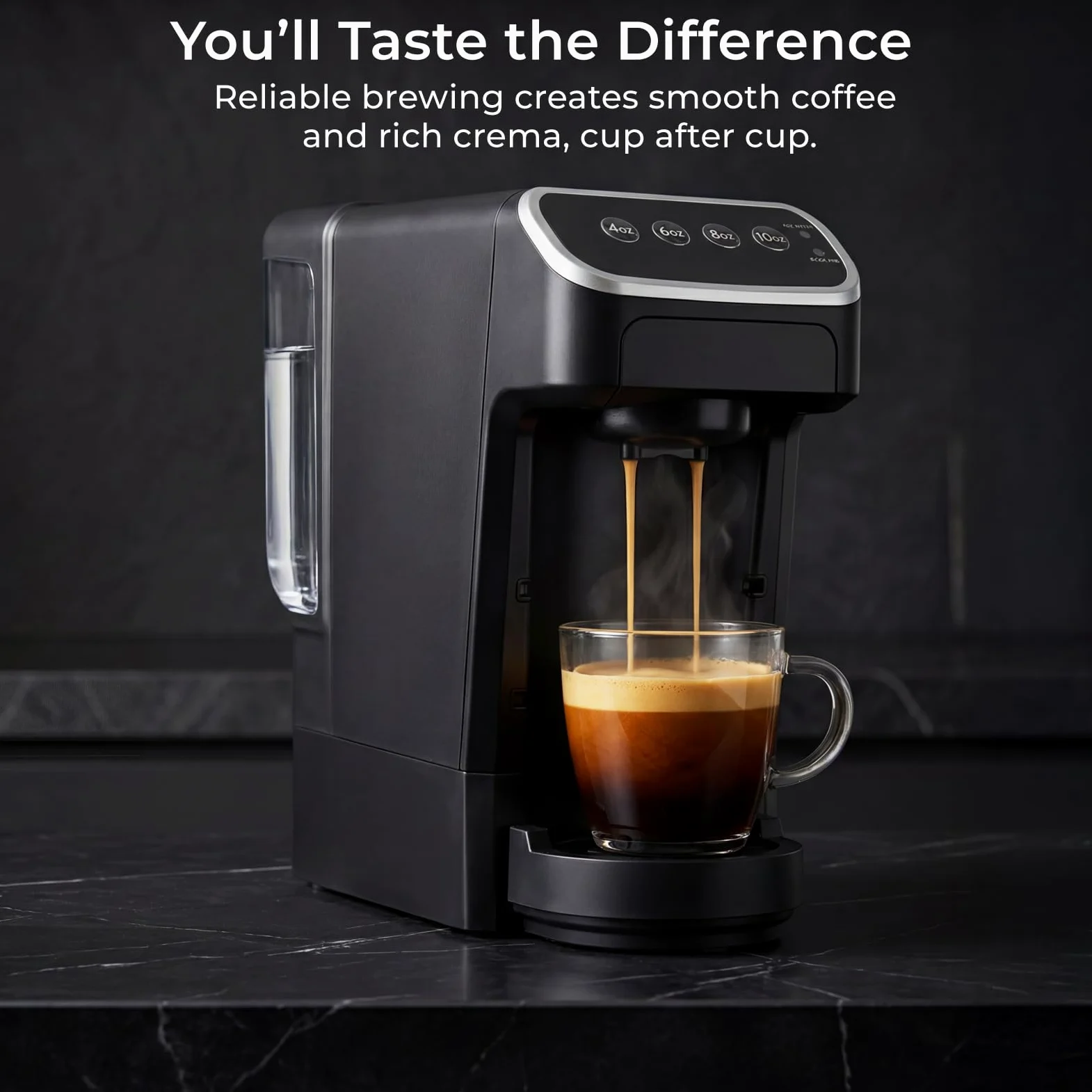 Cafetera compatible con cápsulas Senseo, cafetera de una sola porción de preparación rápida con extracción de rico sabor, capa de crema, diseño elegante que ahorra espacio, sabor de calidad