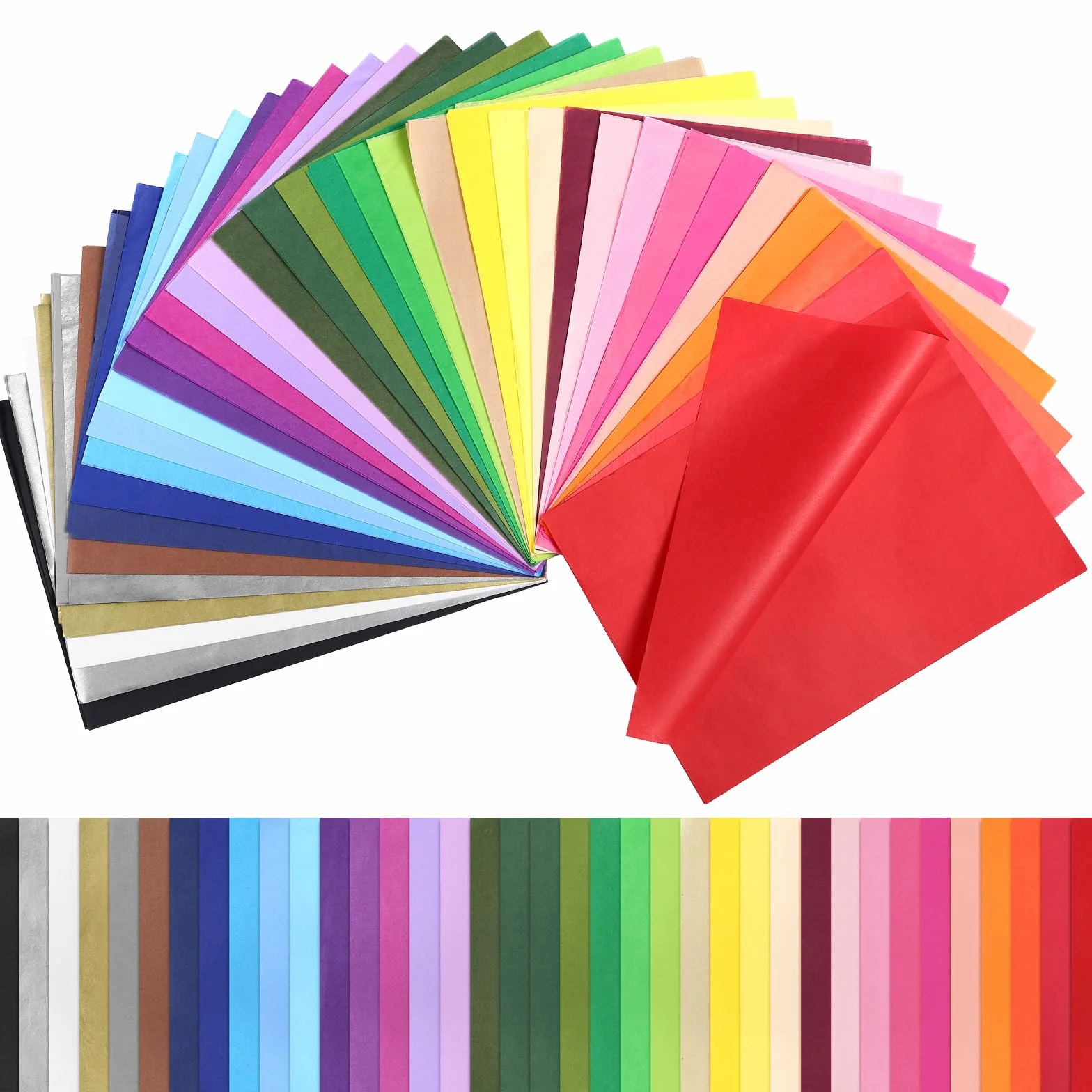 Kesote 360 hojas Papel de Seda 24 x 17 cm, Papel de 36 Colores para hacer Manualidades Decorativas, Accesorios de Fiestas Infantiles o Fiestas Navideñas