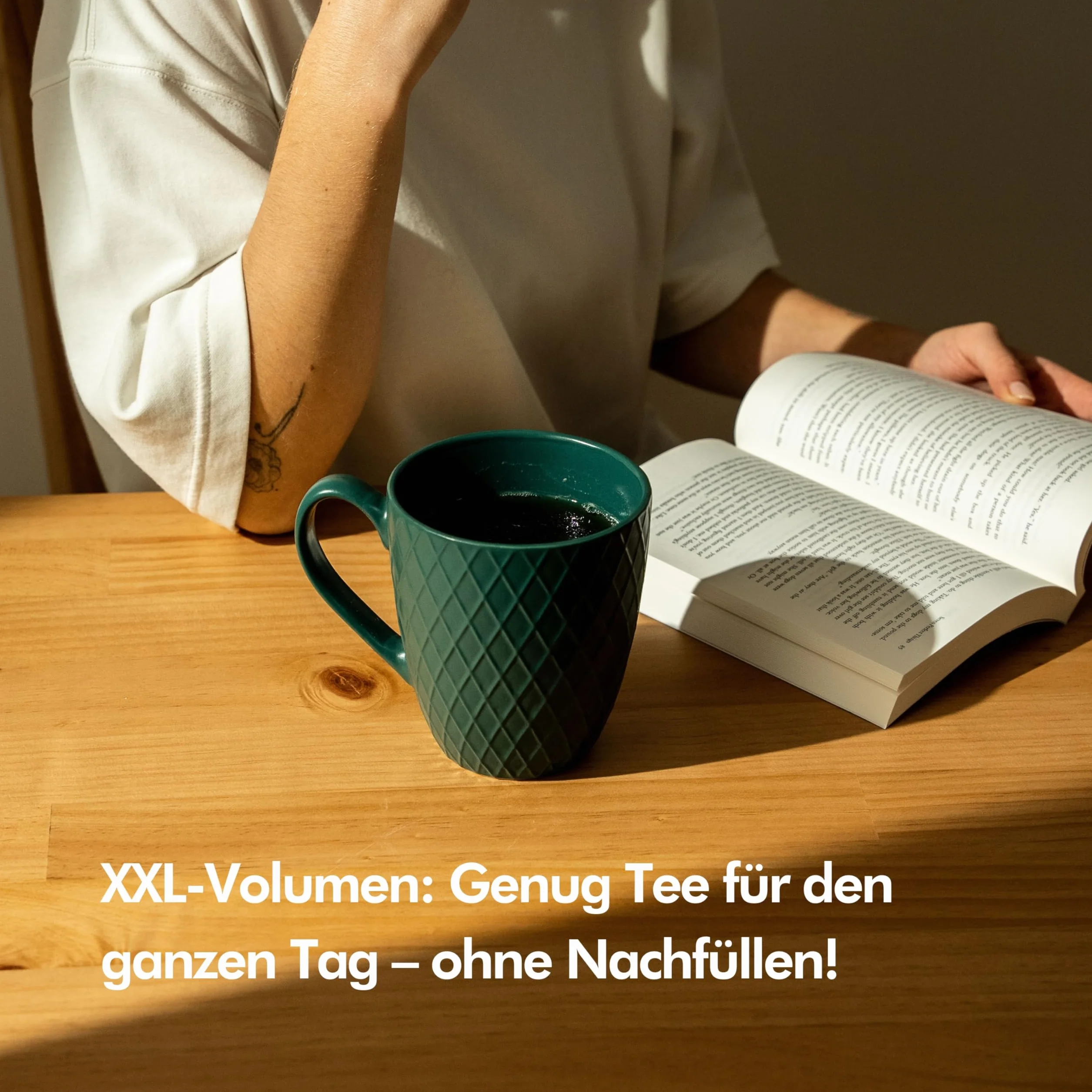 KIVY Taza de Té Grande XXL 650 ml con Tapa y Colador