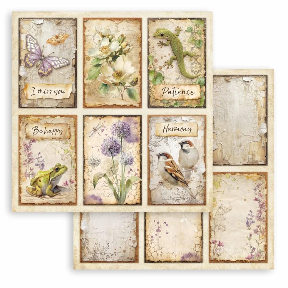 Stamperia - Scrapbook Paper Pad for Scrapbooks, Albums, Cards, Bullet Journals and More, Acid Free, Double-Sided, Perfect for Hobbies, Crafts, and Gifting (All Around) (20.3 x 20.3cm)