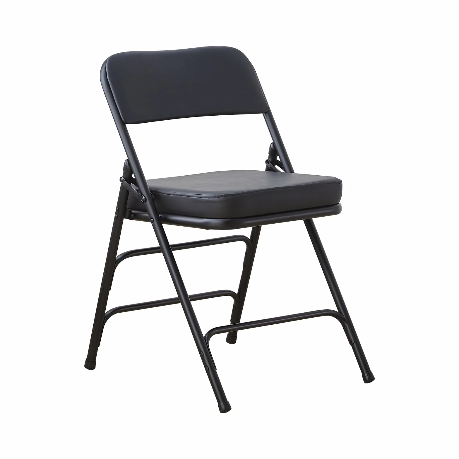 BOOSDEN Silla plegable acolchada, silla plegable con cojín grueso, silla plegable de metal resistente para exteriores e interiores, comedor y fiesta, color negro