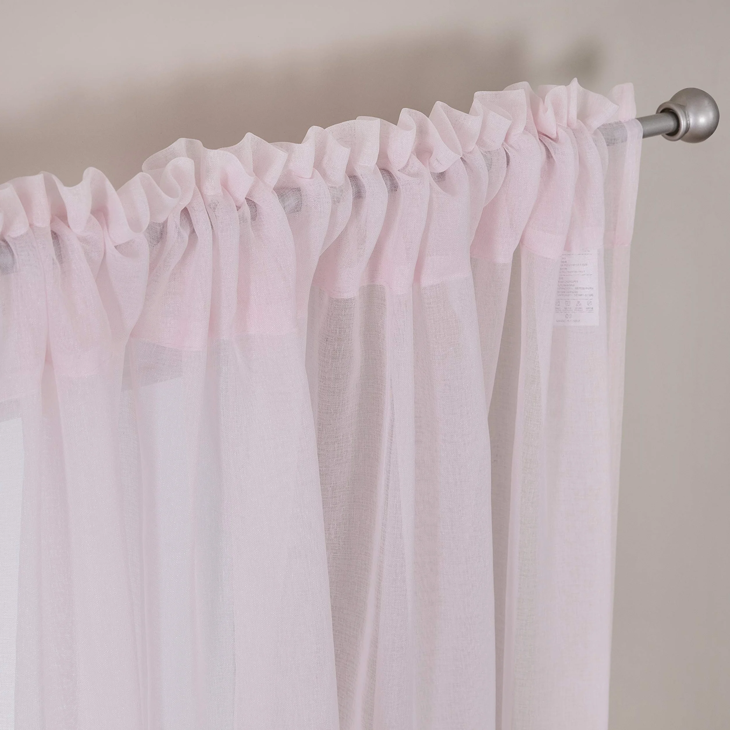 MIULEE Cortinas Translucidas de Poliéster 140x245cm Rosa 2 Unidades