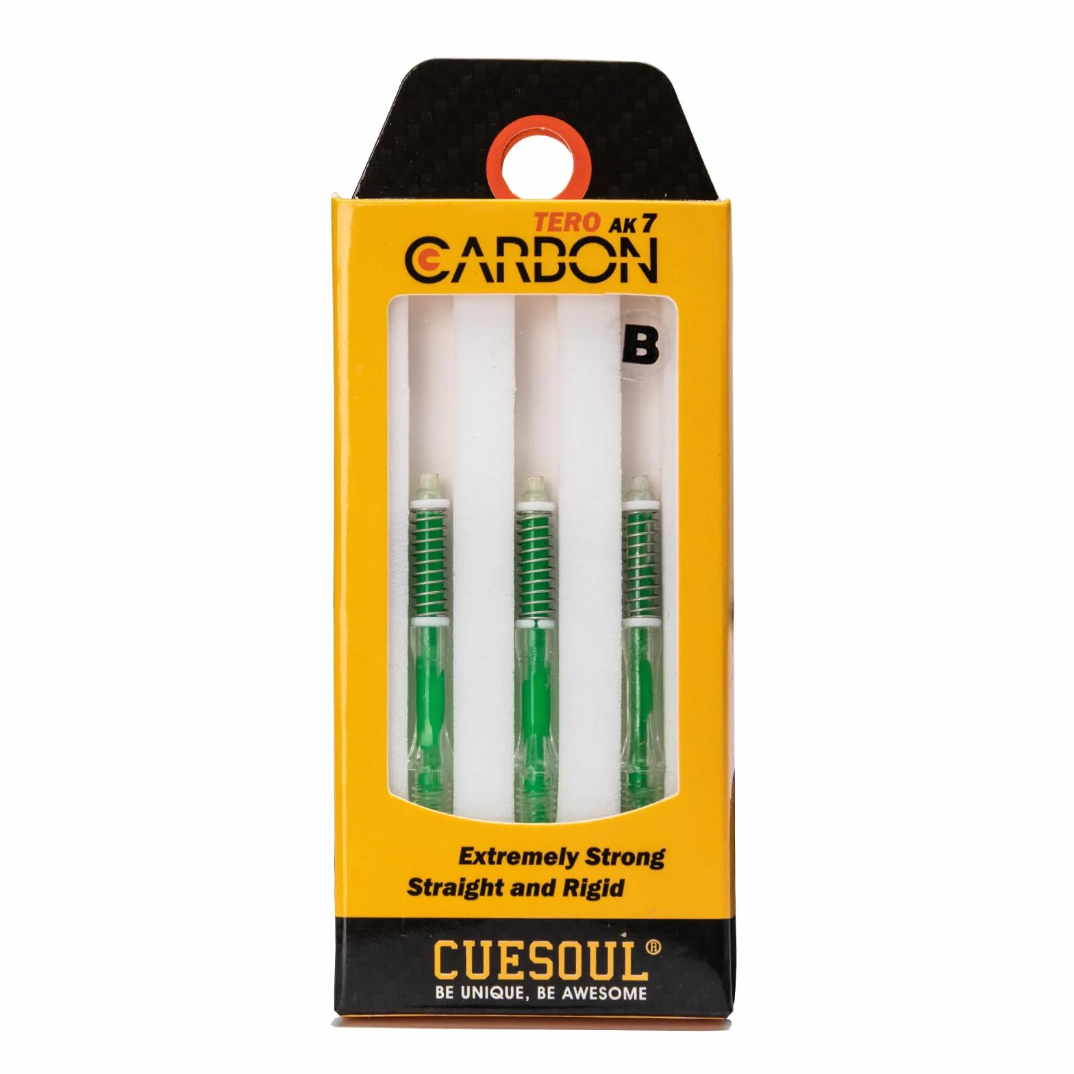 CUESOUL TERO AK7 Farbon Dart/Stem,Slim,Telescópico de Primavera Incorporado,Conjunto de 3 pcs