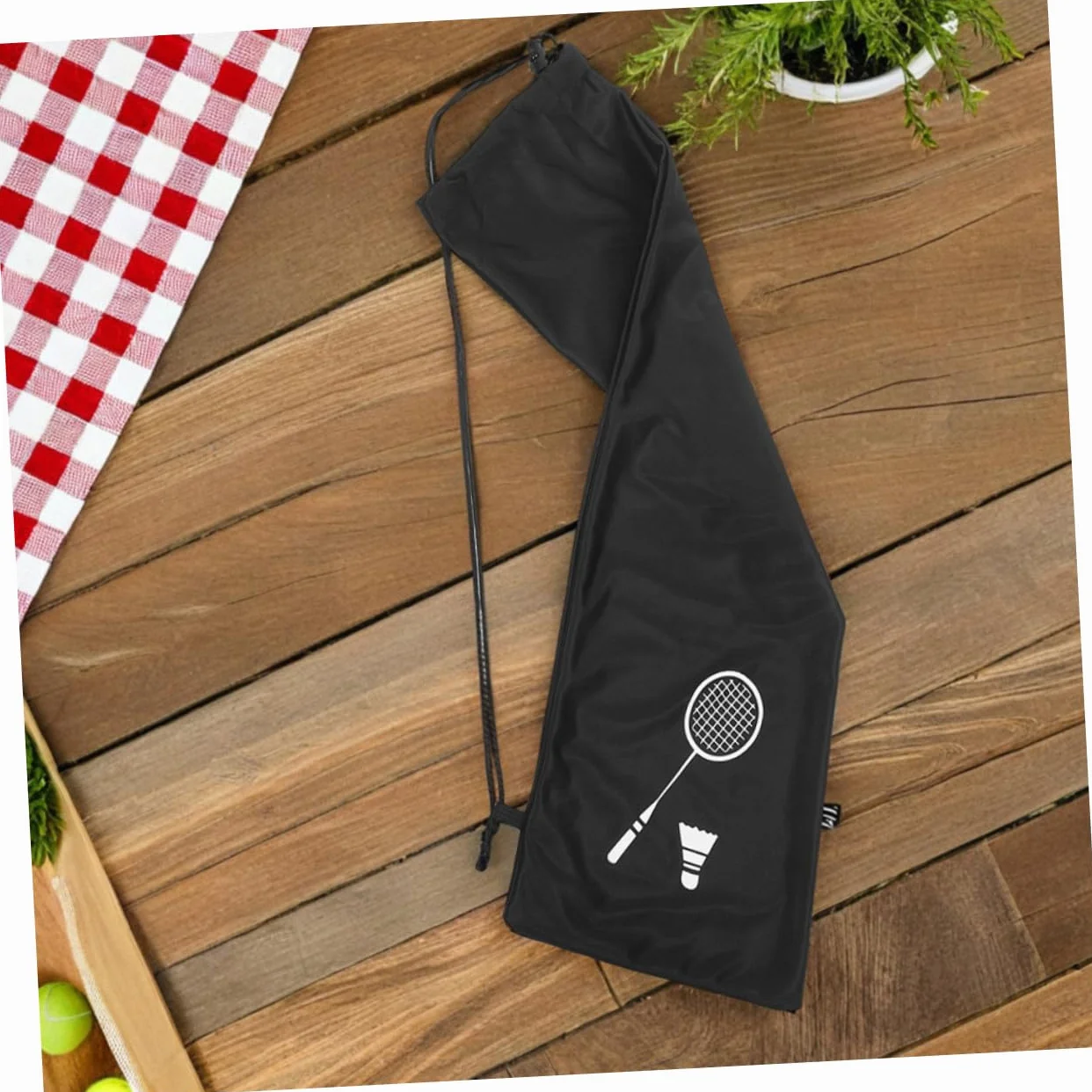 Bolsa de Bádminton de Terciopelo Grueso para Raquetas, 2 Piezas, Almacenamiento Multifuncional