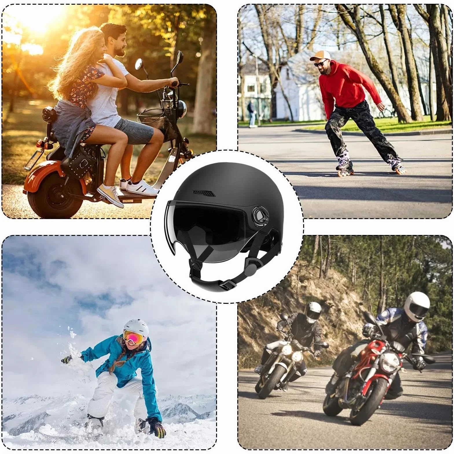 Casco Patinete Eléctrico Adulto Liberación Rápida 54-62CM