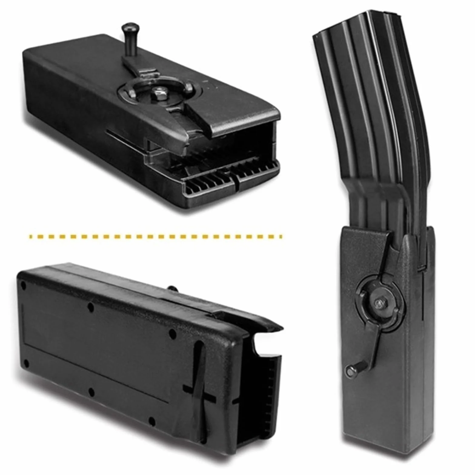Jungle Leopard Cargador rápido BB for M4 Mid-Cap de 1000 Rondas Cargador rápido BBS con manivela for Airsoft y Paintball