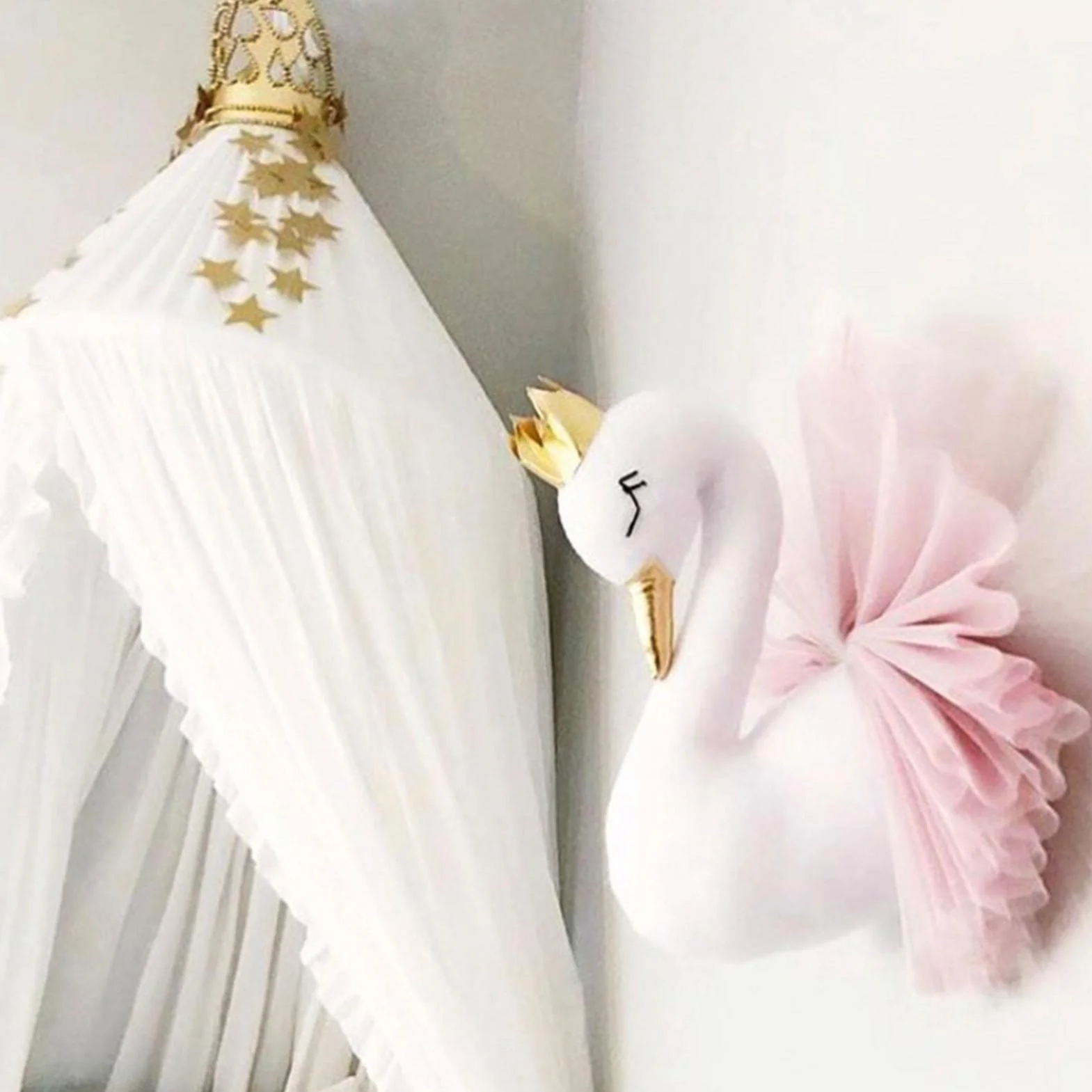 Cabeza Animal Pared Infantil Cisne Decoración Colgar Pared Decoración Habitación Niño Peluches para Los Niños Regalo Cumpleaños