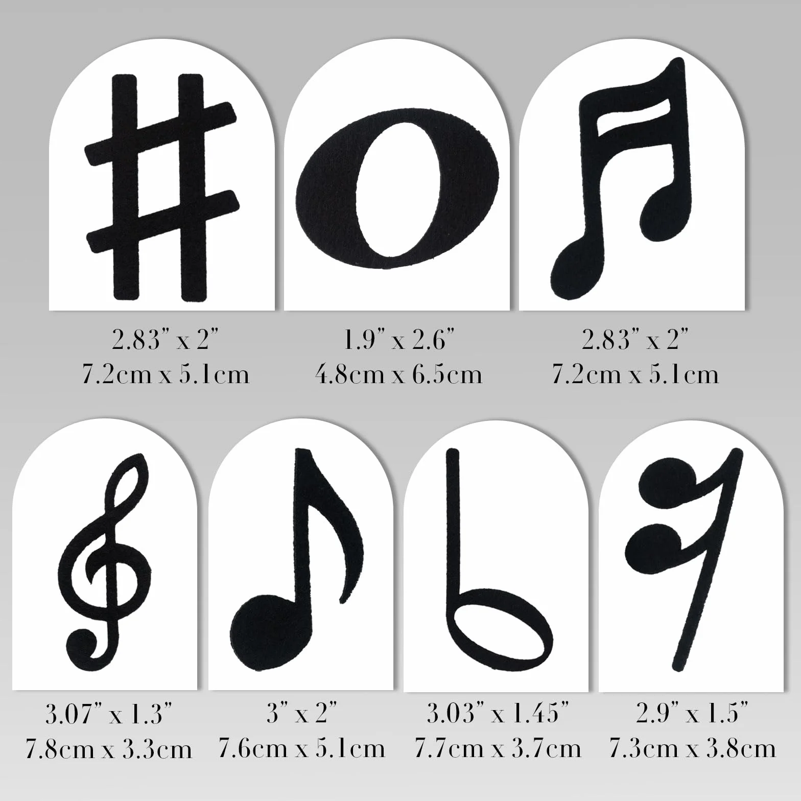 Summer-Ray - Recortes de notas musicales de fieltro – 84 piezas (12 juegos) | Símbolos musicales negros para manualidades, decoraciones de bricolaje, aula, fiestas y álbumes de recortes