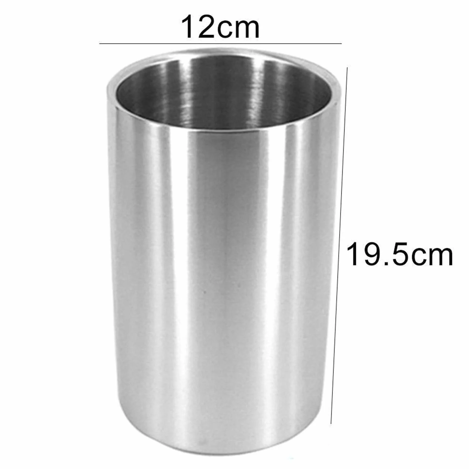 Cubiteras para Hielo Cubo de hielo de doble pared de acero inoxidable con aislamiento térmico, contenedor redondo, Enfriador de hielo for vino, armario de cerveza, herramienta de cocina Cubo de Hielo