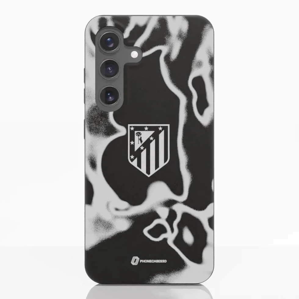 Samsung Galaxy S24 Funda Móvil Atlético de Madrid Tie Dye Negro Ergonómico Ligera Resistente
