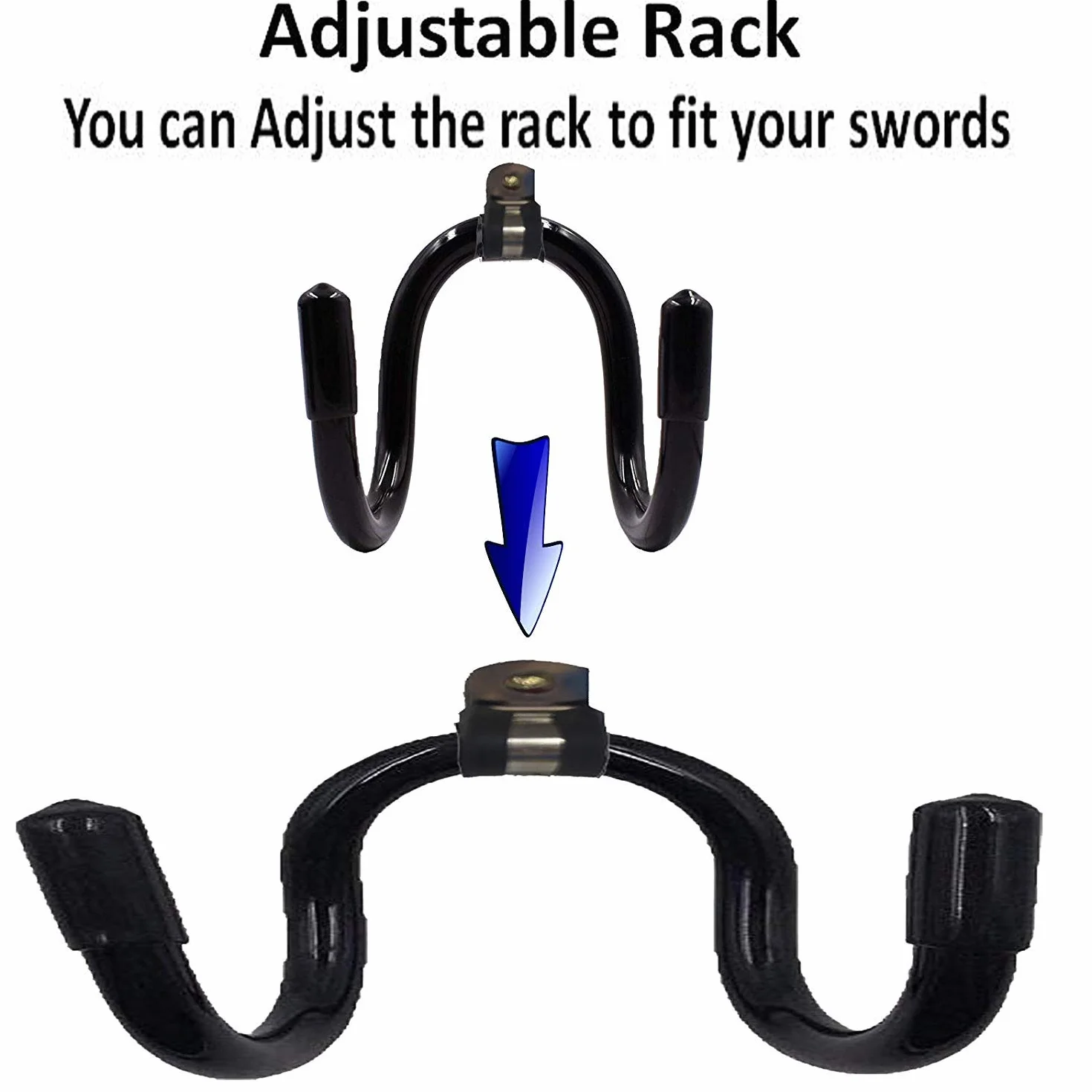 Soporte ajustable para espadas Organizador de pared Gancho de almacenamiento 2/PK